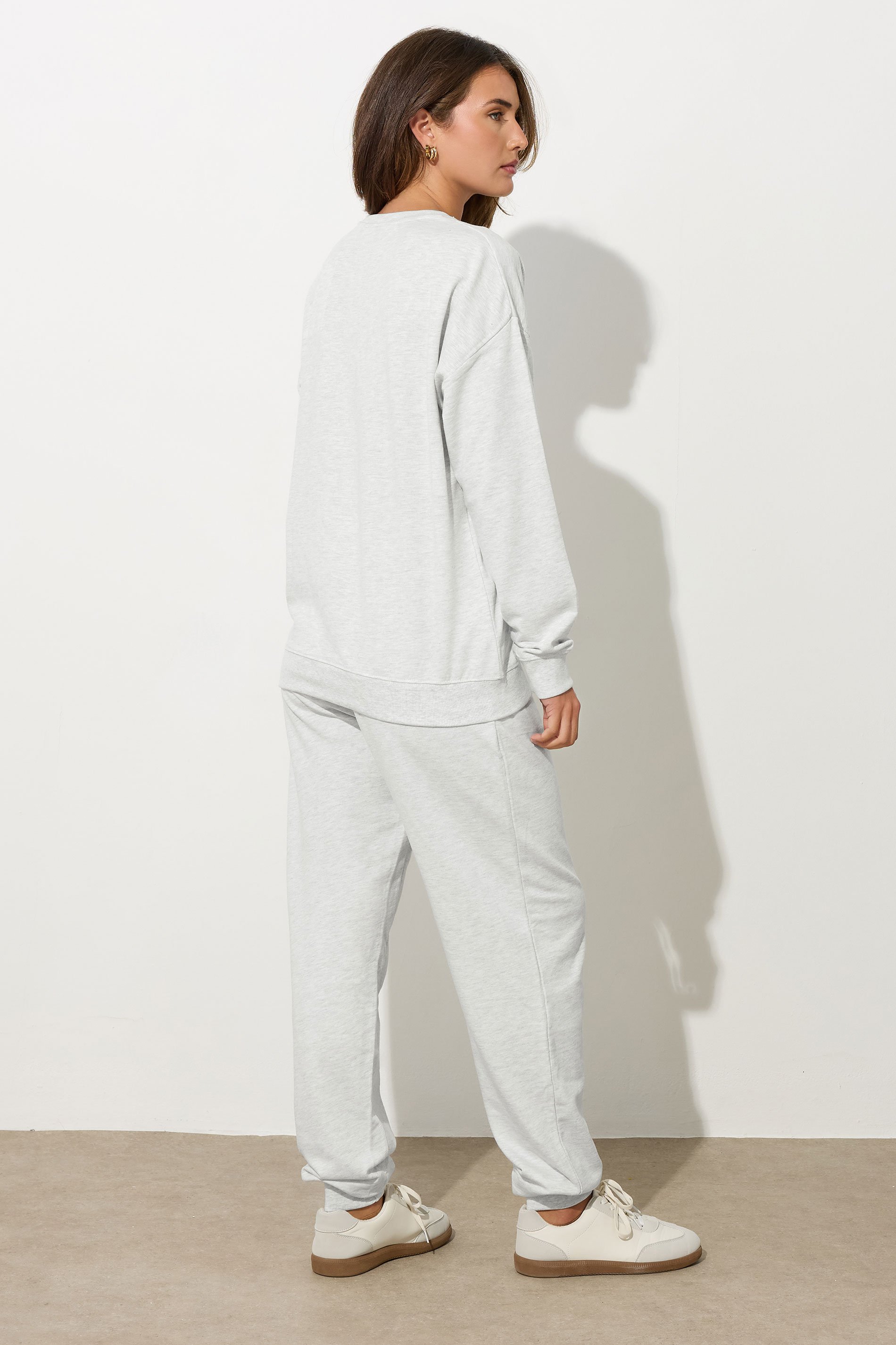LTS Tall Womens Light Grey Sweatshirt & Jogger Set | Long Tall Sally 3