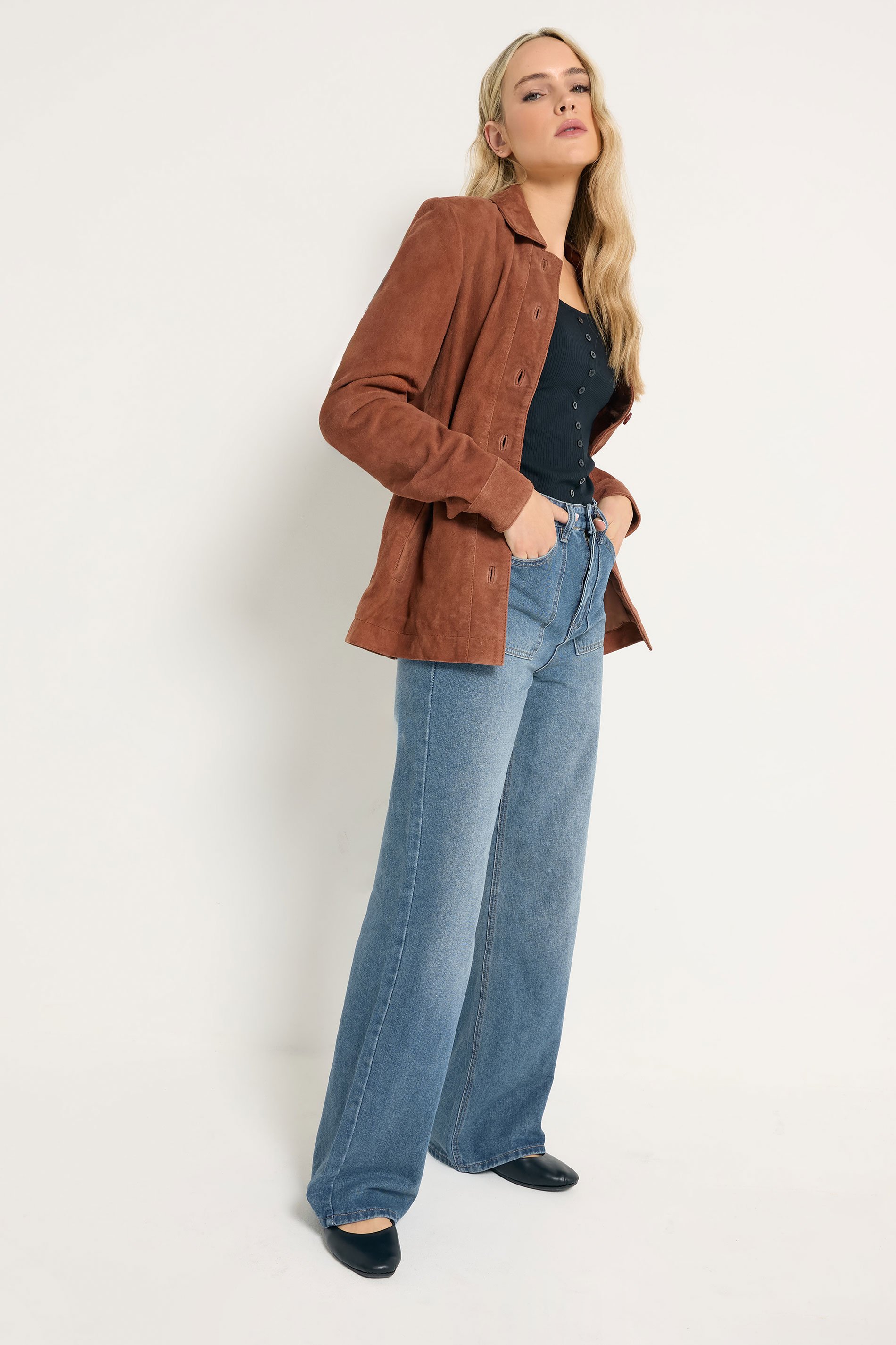 LTS Tall Womens Blue Wide Leg High Waisted Jeans | Long Tall Sally  6