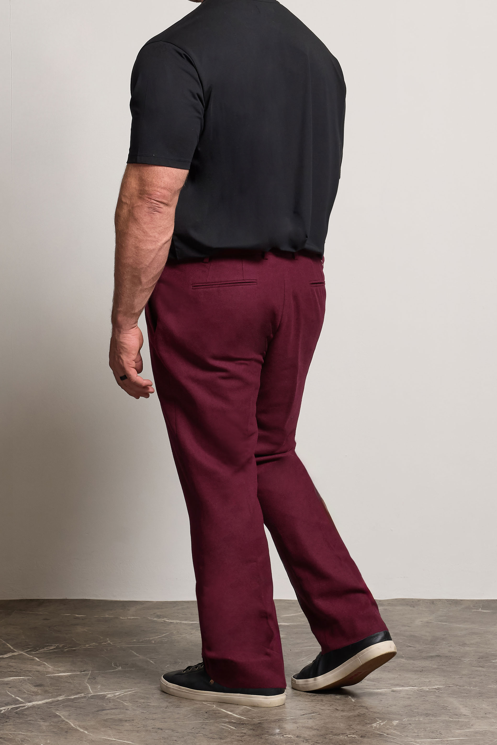 BadRhino Tailoring Big & Tall Burgundy Red Tweed Suit Trouers | BadRhino 3