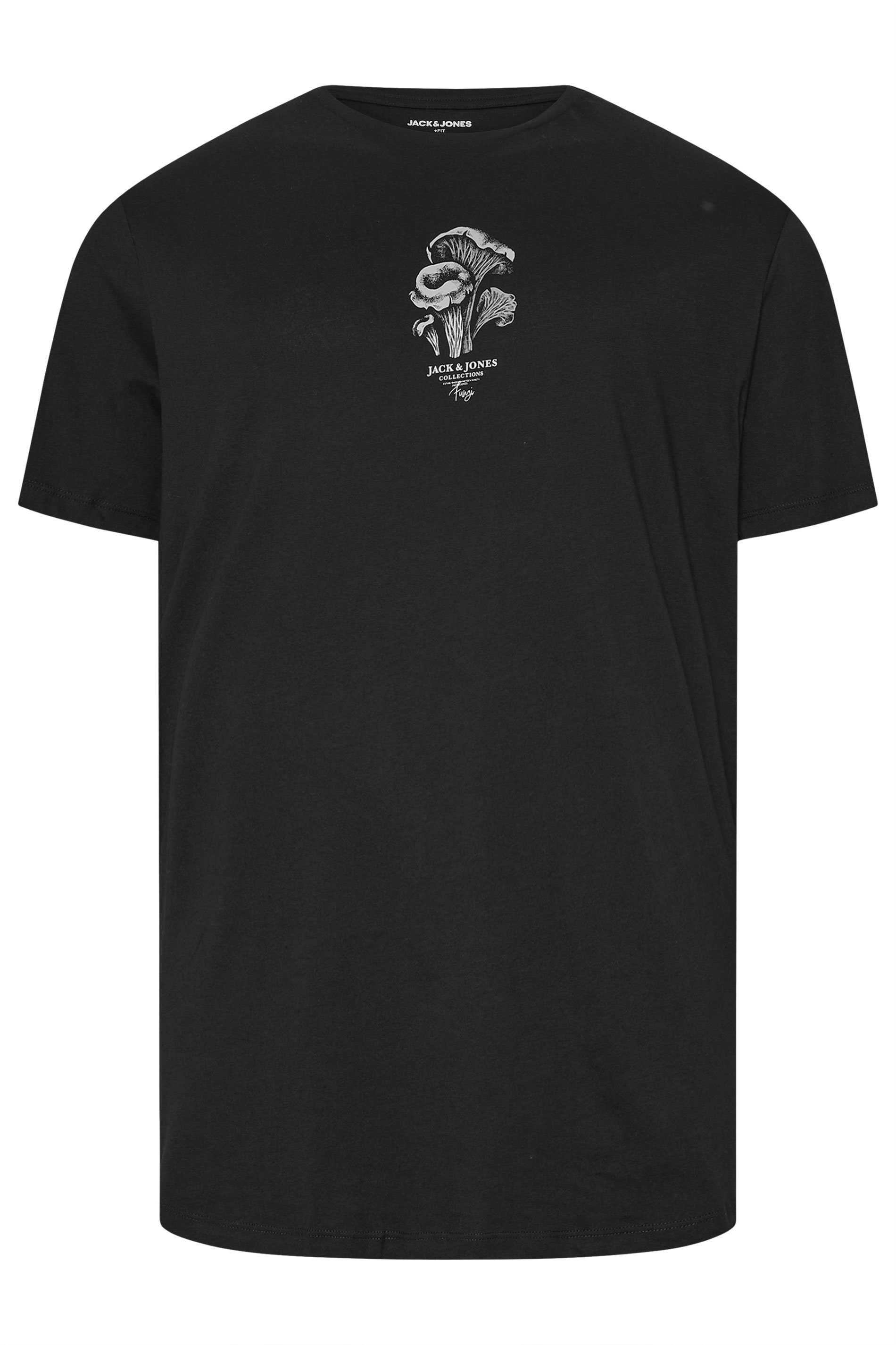 JACK & JONES Big & Tall Black Graphic T-Shirt | BadRhino 5