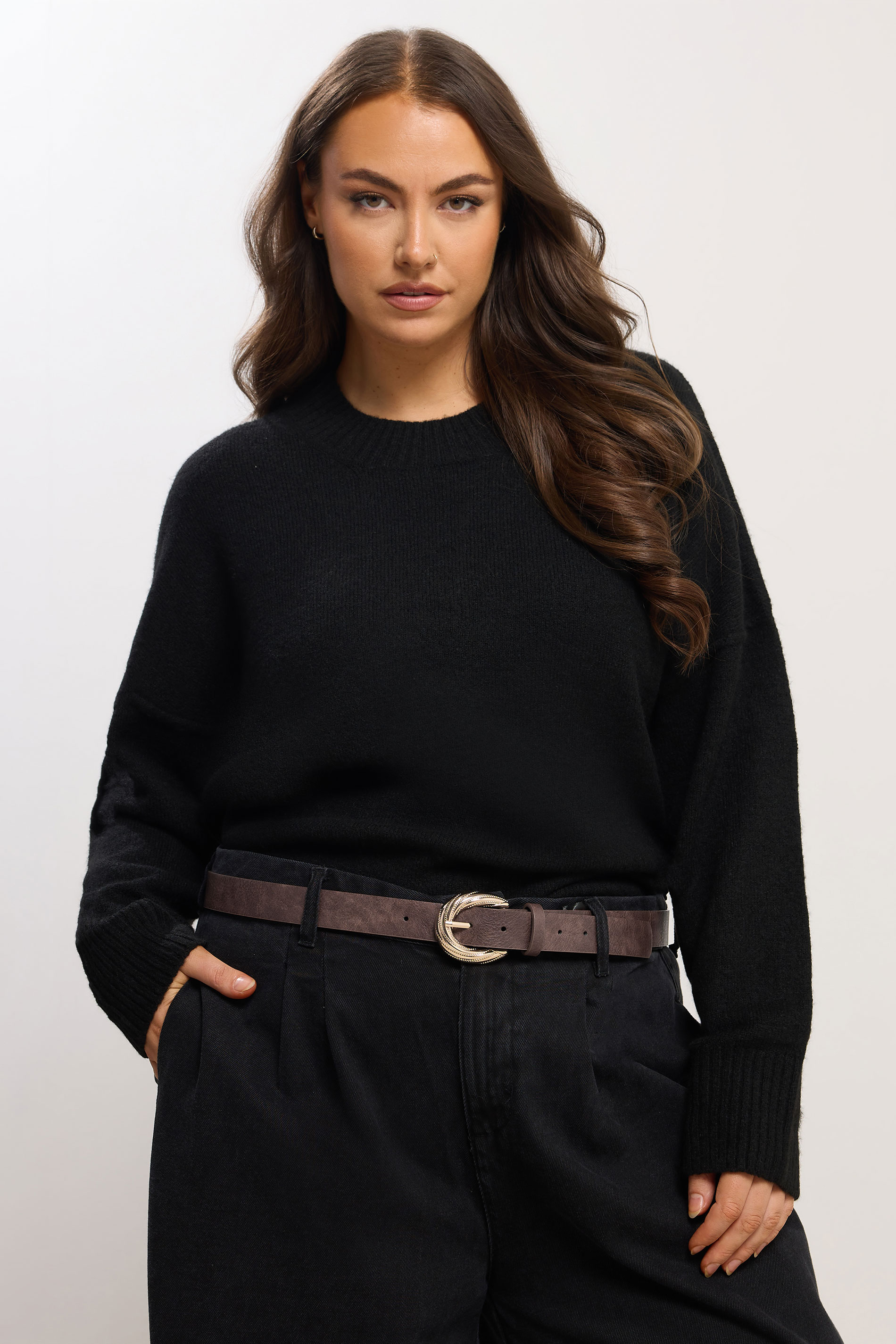 Brown Twisted Buckle Belt | Yours Clothing 1