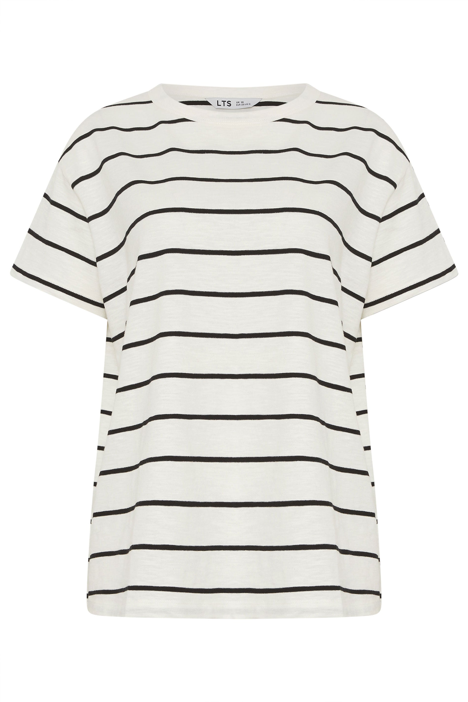 LTS Tall Women's White Stripe Cotton Oversized T-Shirt | Long Tall Sally 5