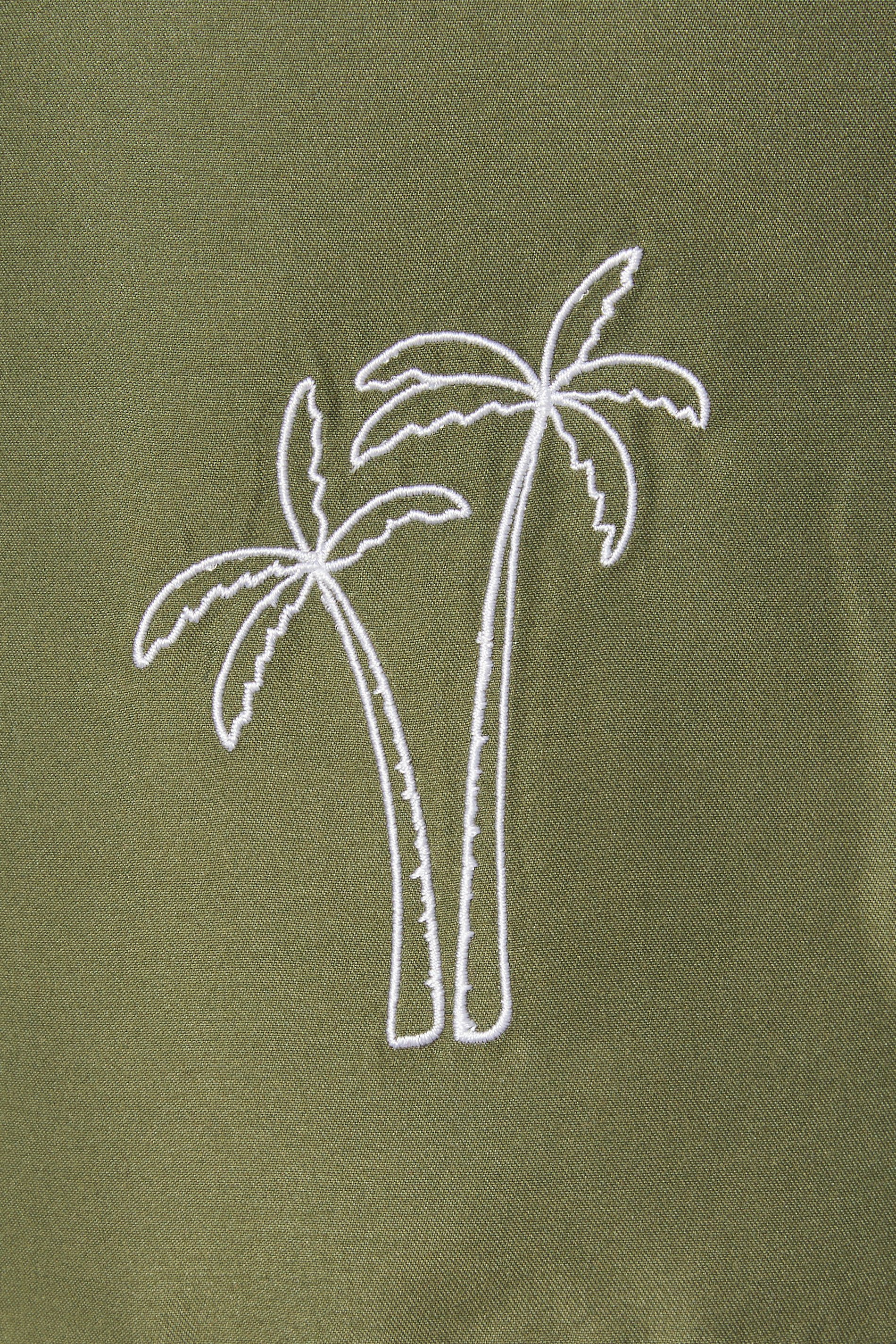 BadRhino Big & Tall Khaki Green Palm Embroidered Swim Shorts |  BadRhino 6