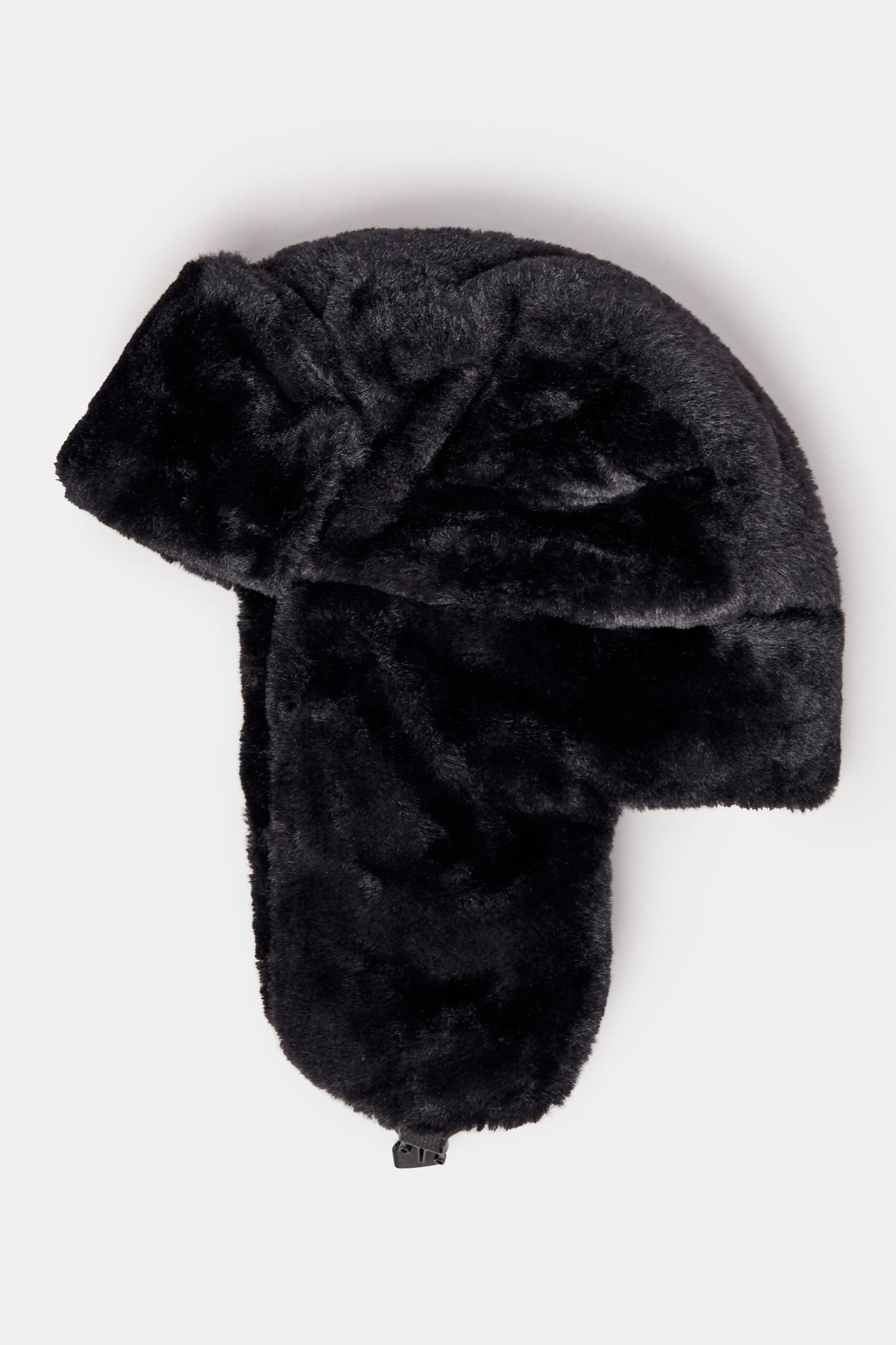 Black Faux Fur Clip Trapper Hat | Yours Clothing 4