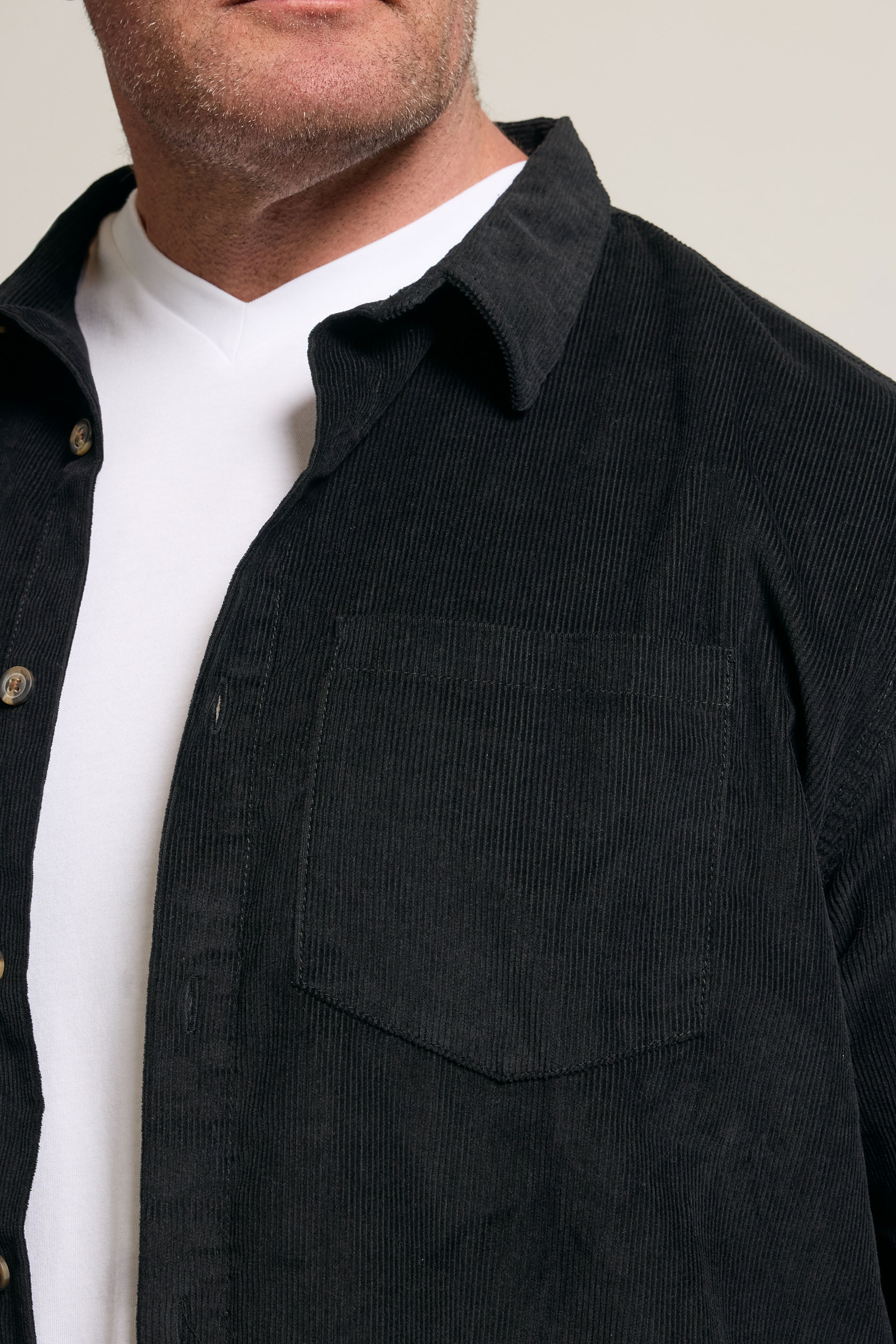 BadRhino Big & Tall Black Corduroy Overshirt | BadRhino 4
