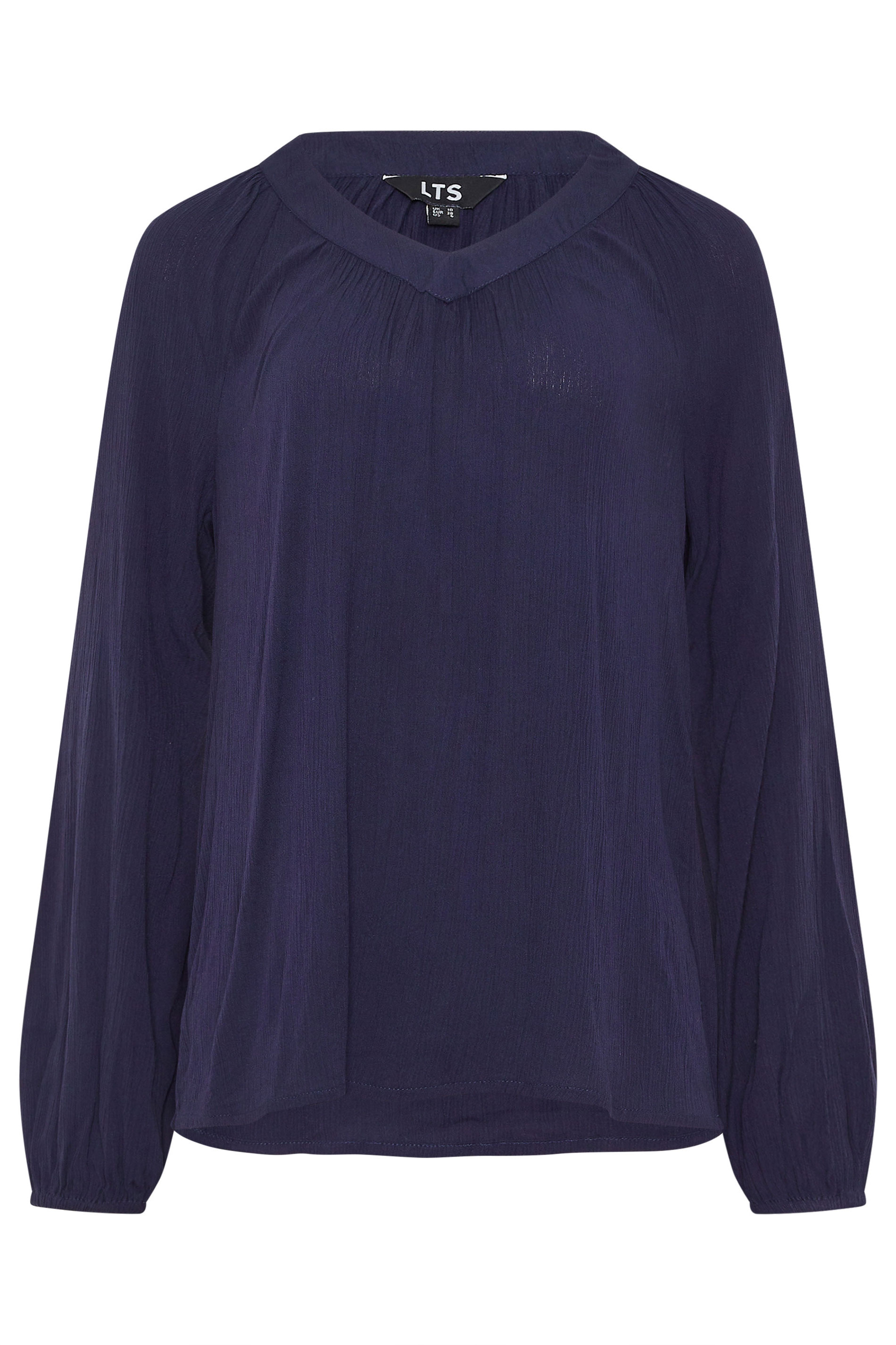 LTS Tall Women's Navy Blue Crinkle Blouse | Long Tall Sally 5