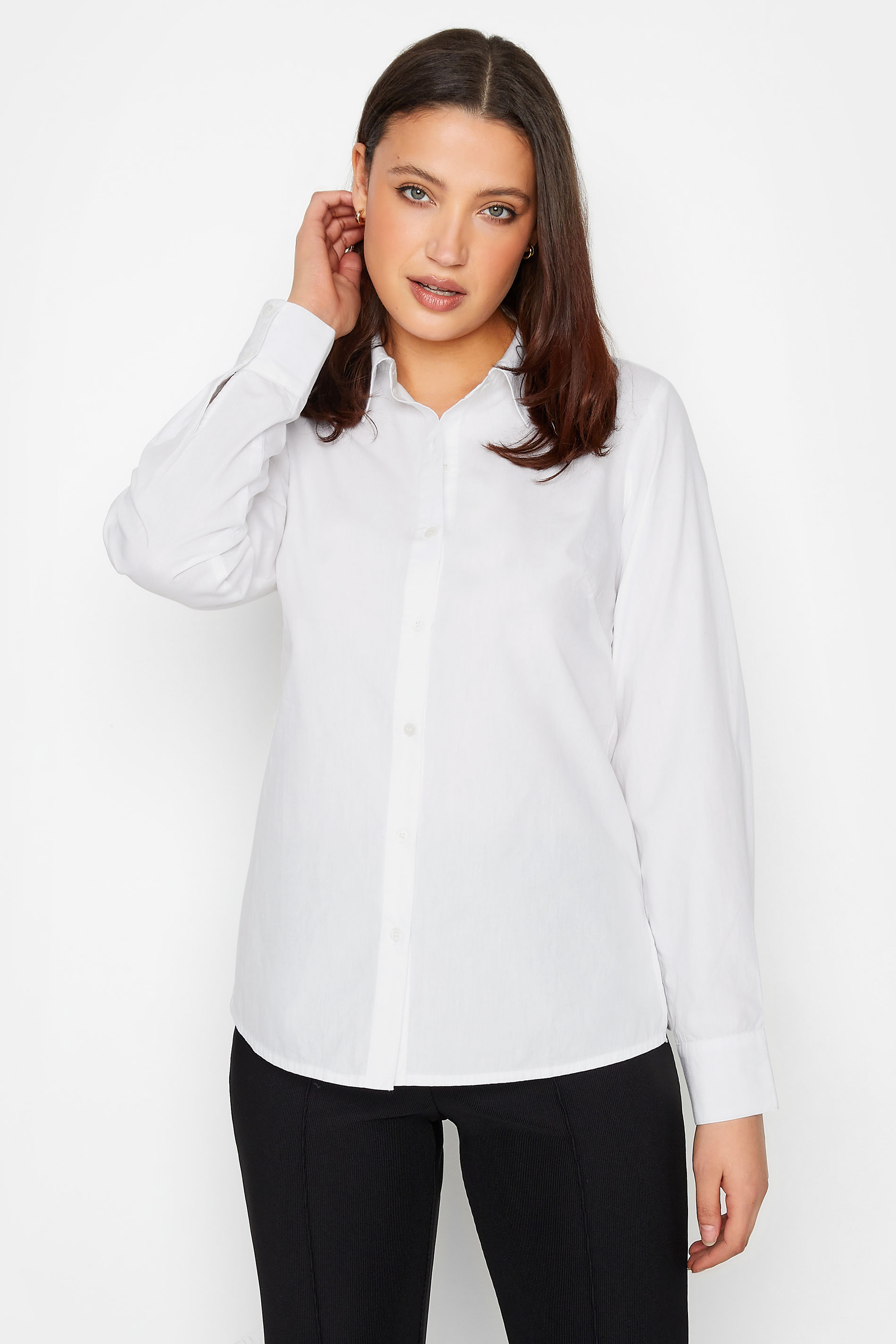 Tall Women's LTS White Cotton Shirt | Long Tall Sally  1