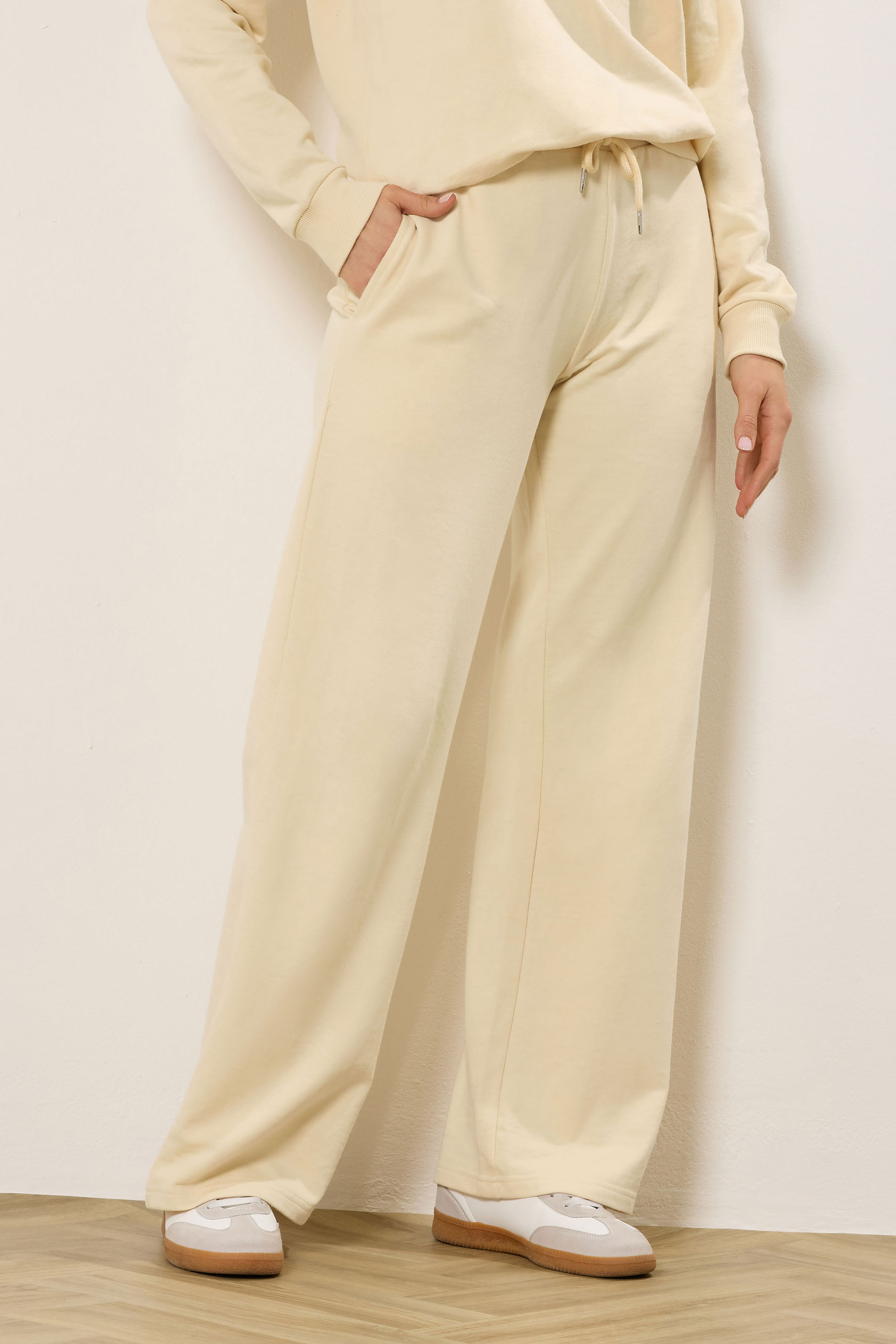 LTS Tall Women's Set Yellow Cotton Quarter Zip Sweatshirt & Wide Leg Joggers | Long Tall Sally 5