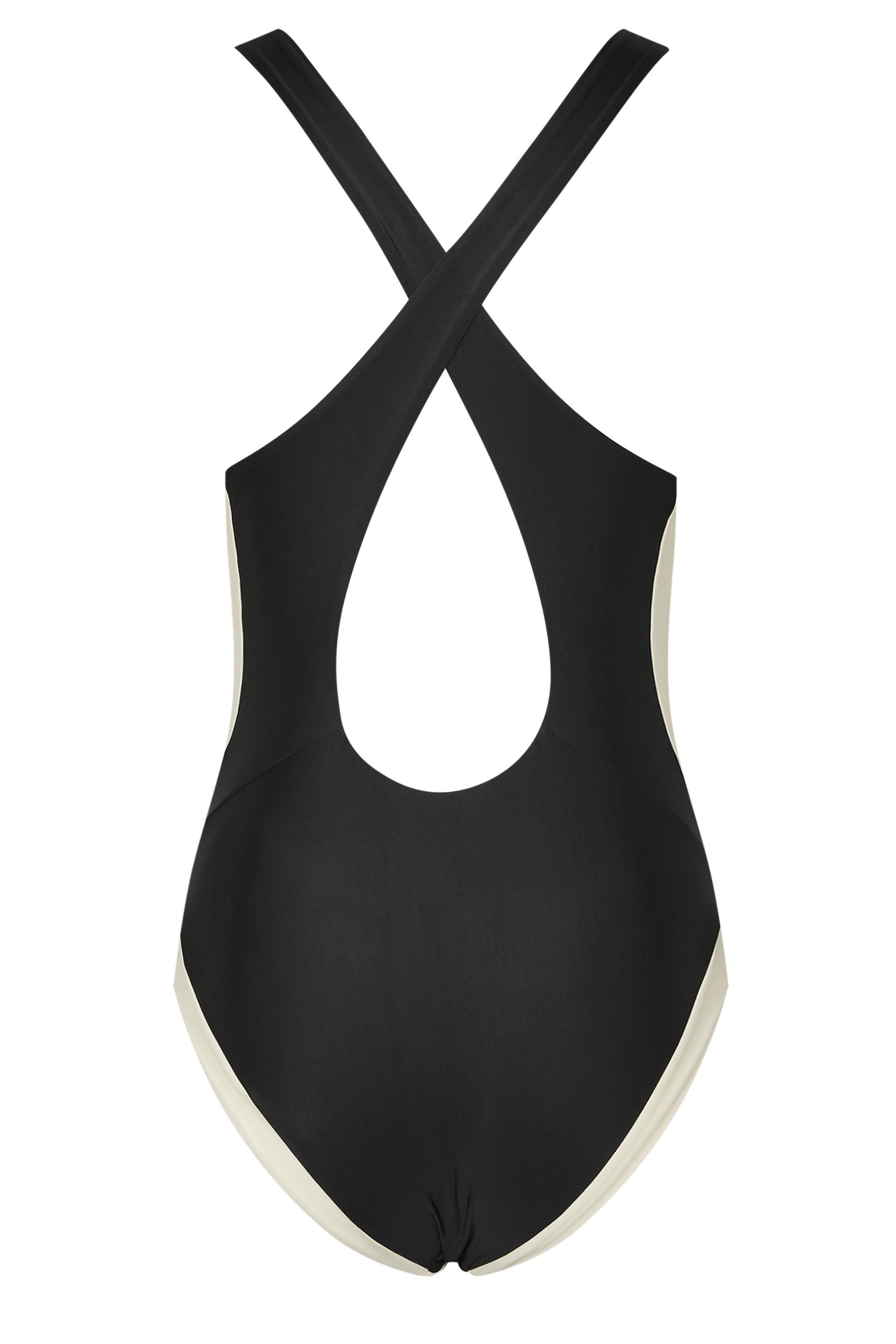 LTS Tall Women's Black & White Colourblock Sporty Swimsuit | Long Tall Sally 6