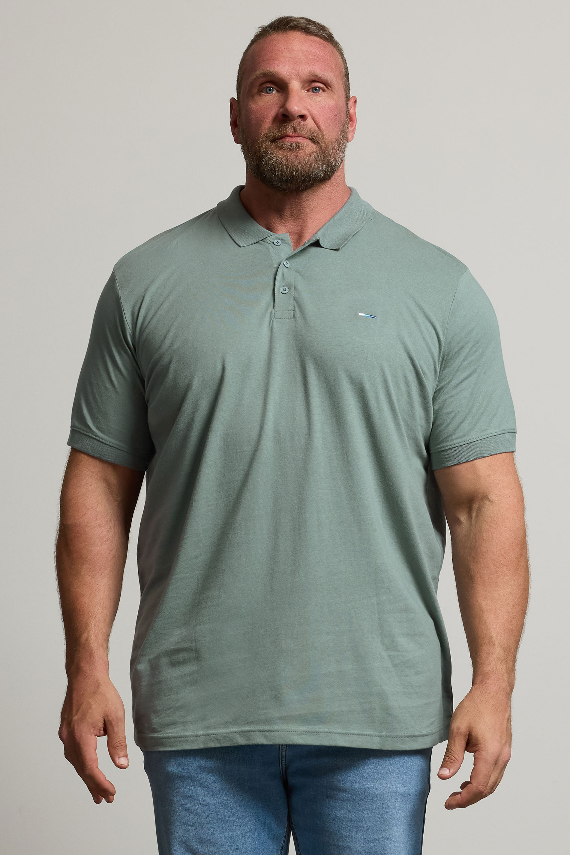 BadRhino Big & Tall Green Jersey Polo Shirt | BadRhino 1