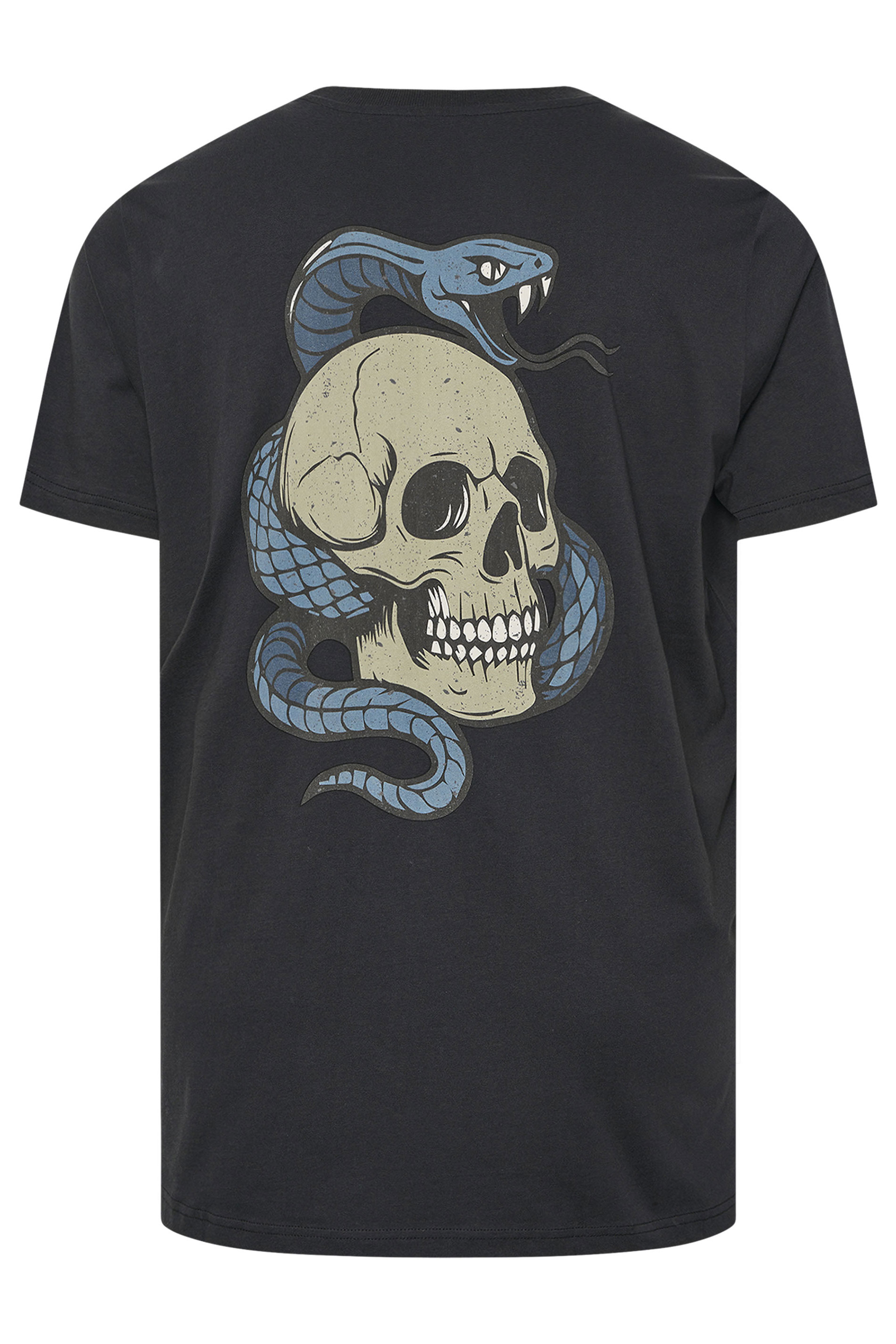 STUDIO A Big & Tall Black Snake & Skull Graphic T-Shirt | BadRhino 6