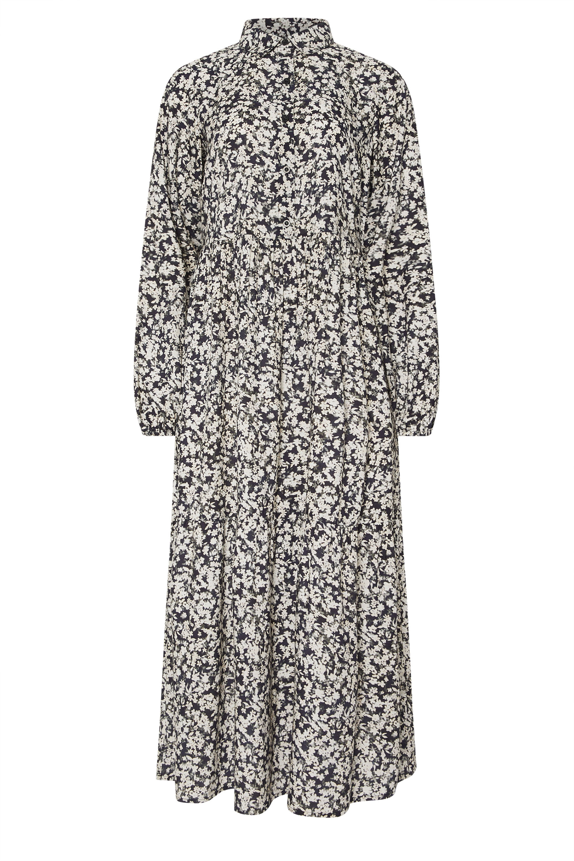 LTS Tall Black Floral Collared Midaxi Dress | Long Tall Sally 6