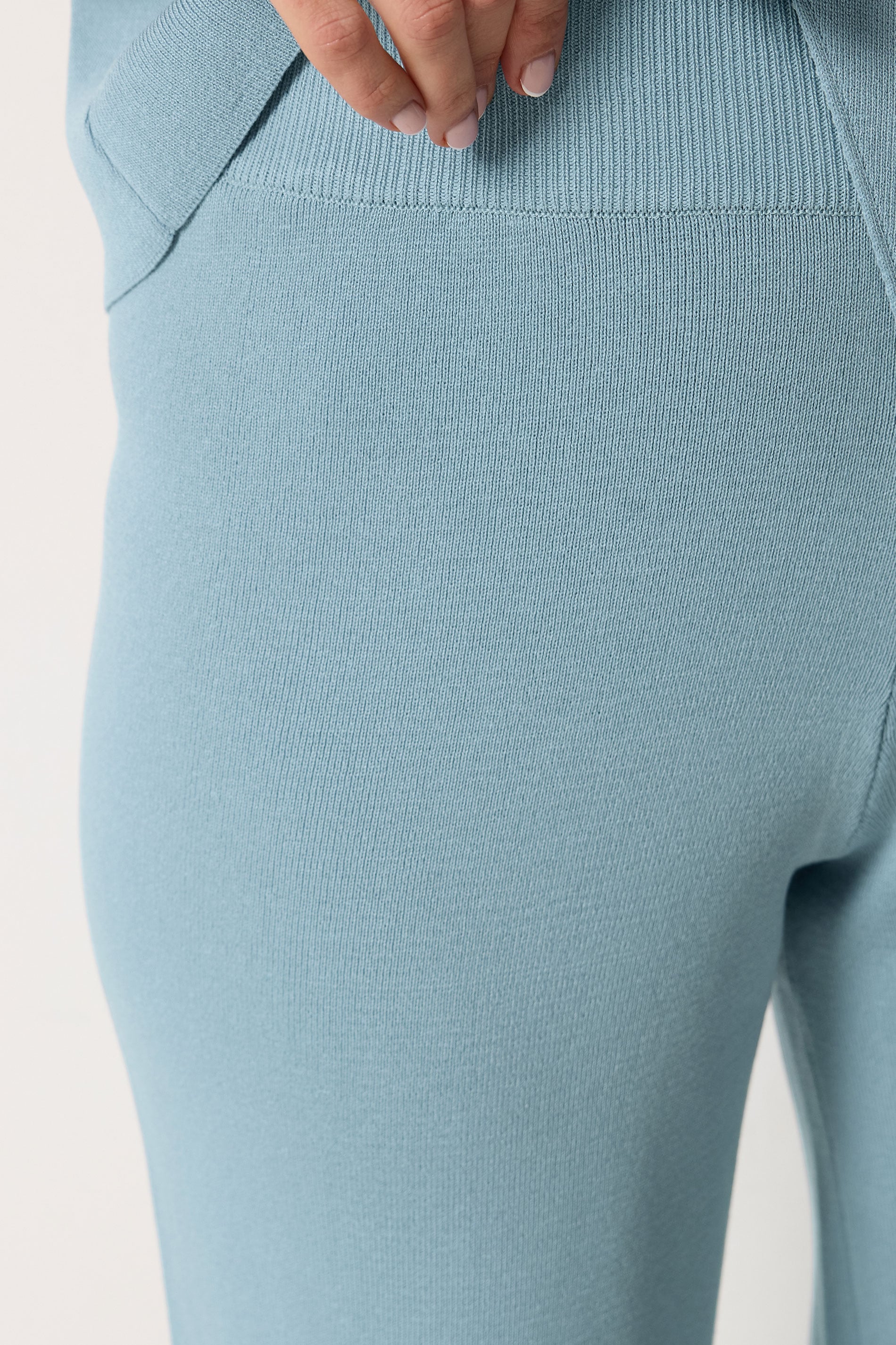LTS Tall Women's Light Blue Knitted Wide Leg Trousers | Long Tall Sally 4