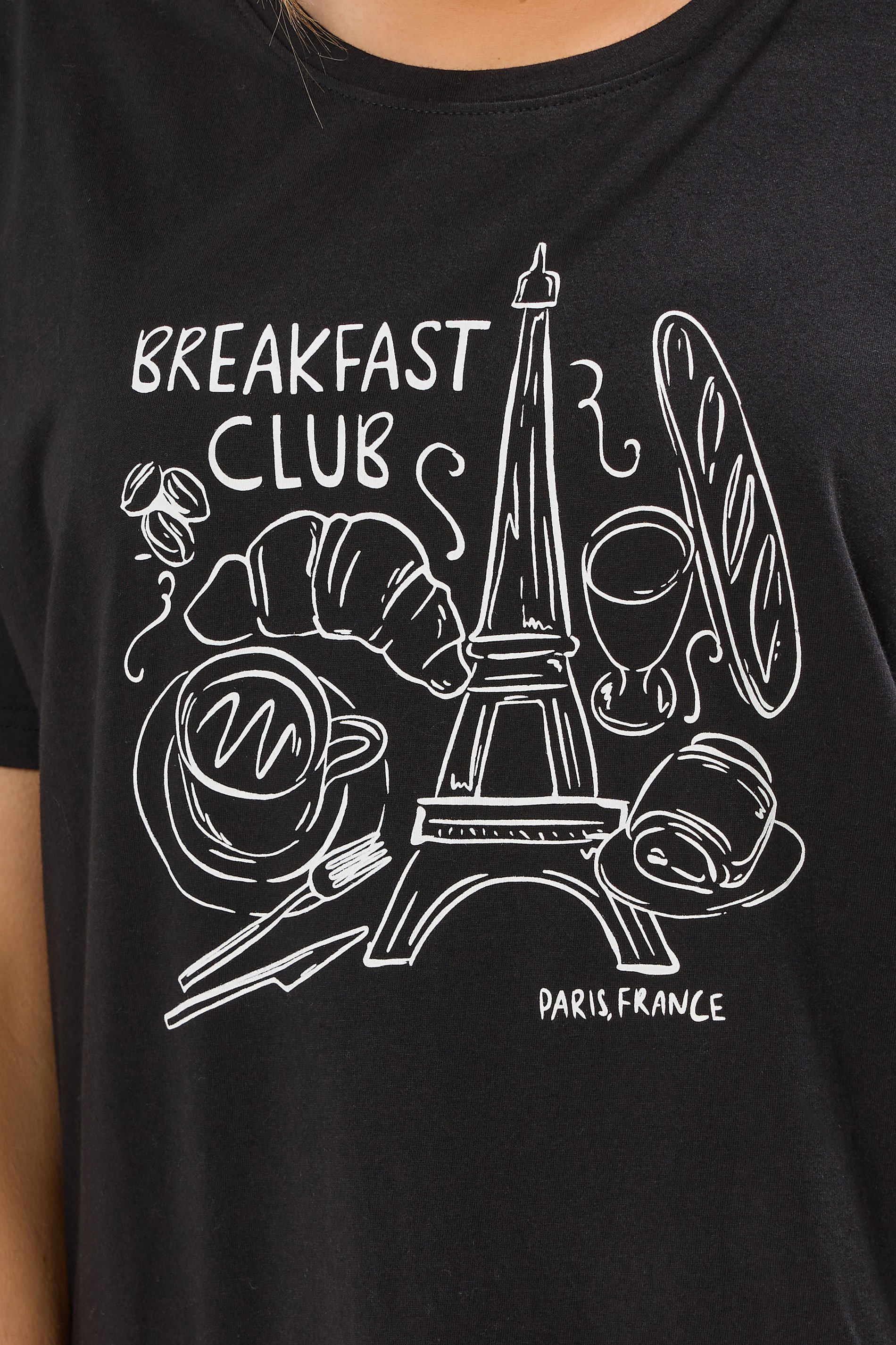 LTS Tall Women's Black 'Breakfast Club' Wide Leg Pyjama Set | Long Tall Sally 4