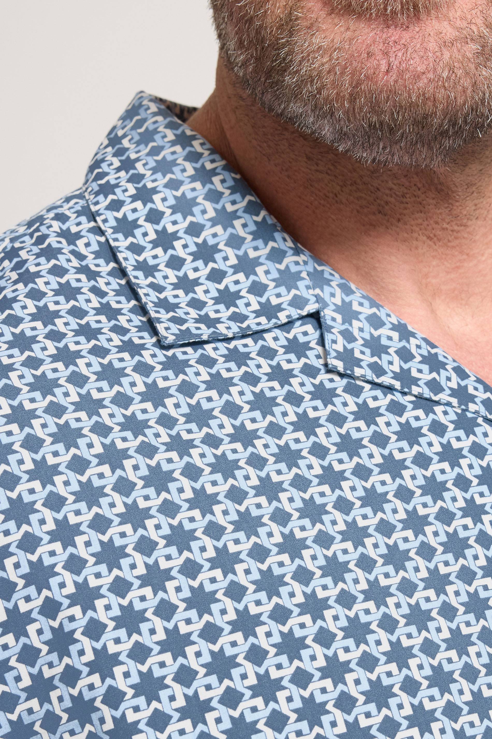 BadRhino Big & Tall Blue Geometric Poplin Shirt | BadRhino 5