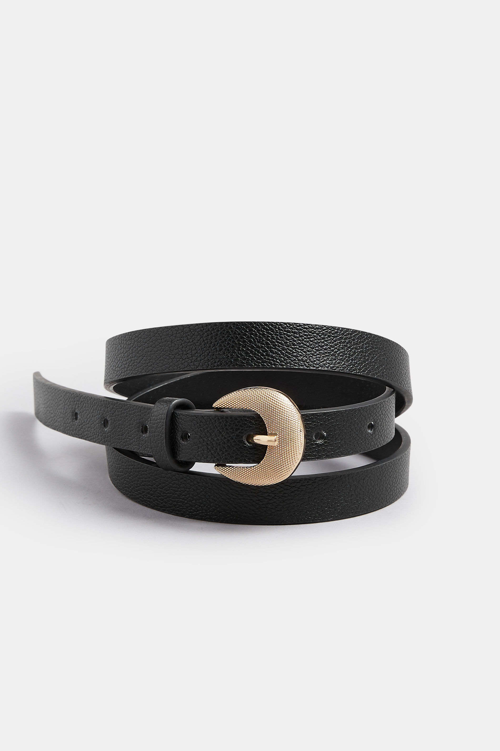 2 PACK Black & Purple Textured Buckle Belts | Yours Clothing 6