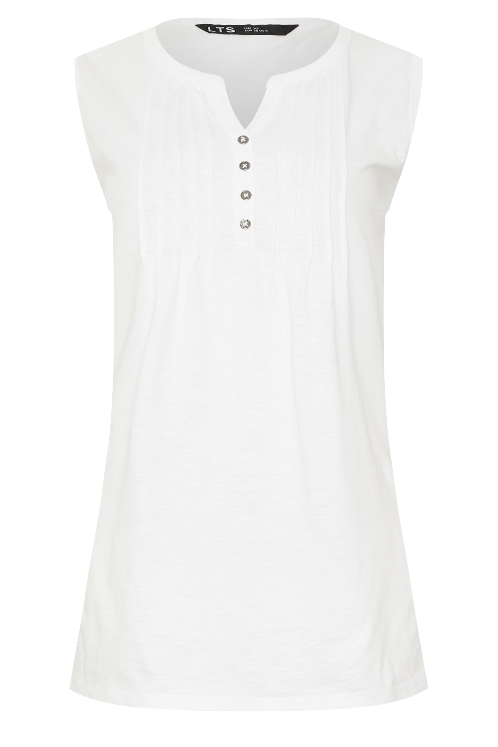 LTS Tall 2 PACK Turquoise Green & White Henley Vest Tops | Long Tall Sally 9