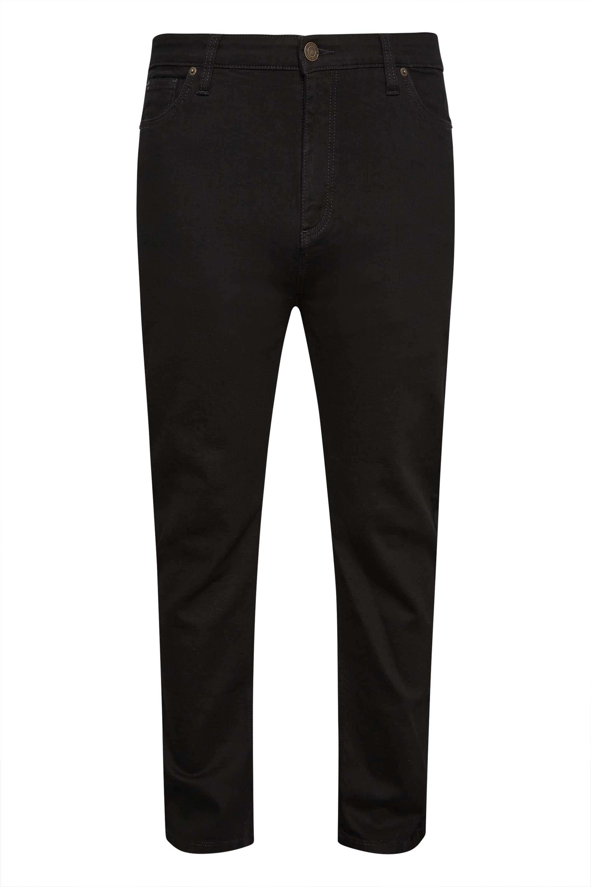BadRhino Big & Tall Black Straight Leg Stretch Jeans | BadRhino 6