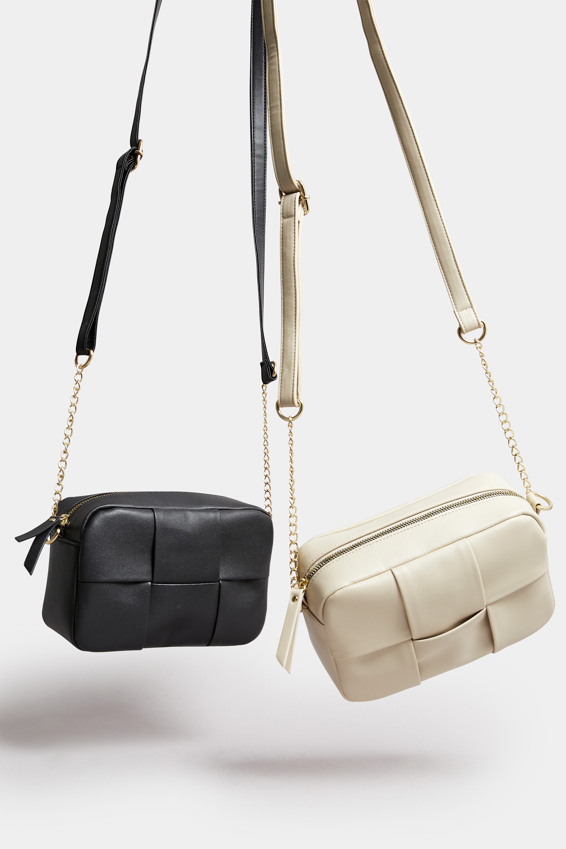 Black Woven Detail Cross Body Bag | Yours Clothing 6