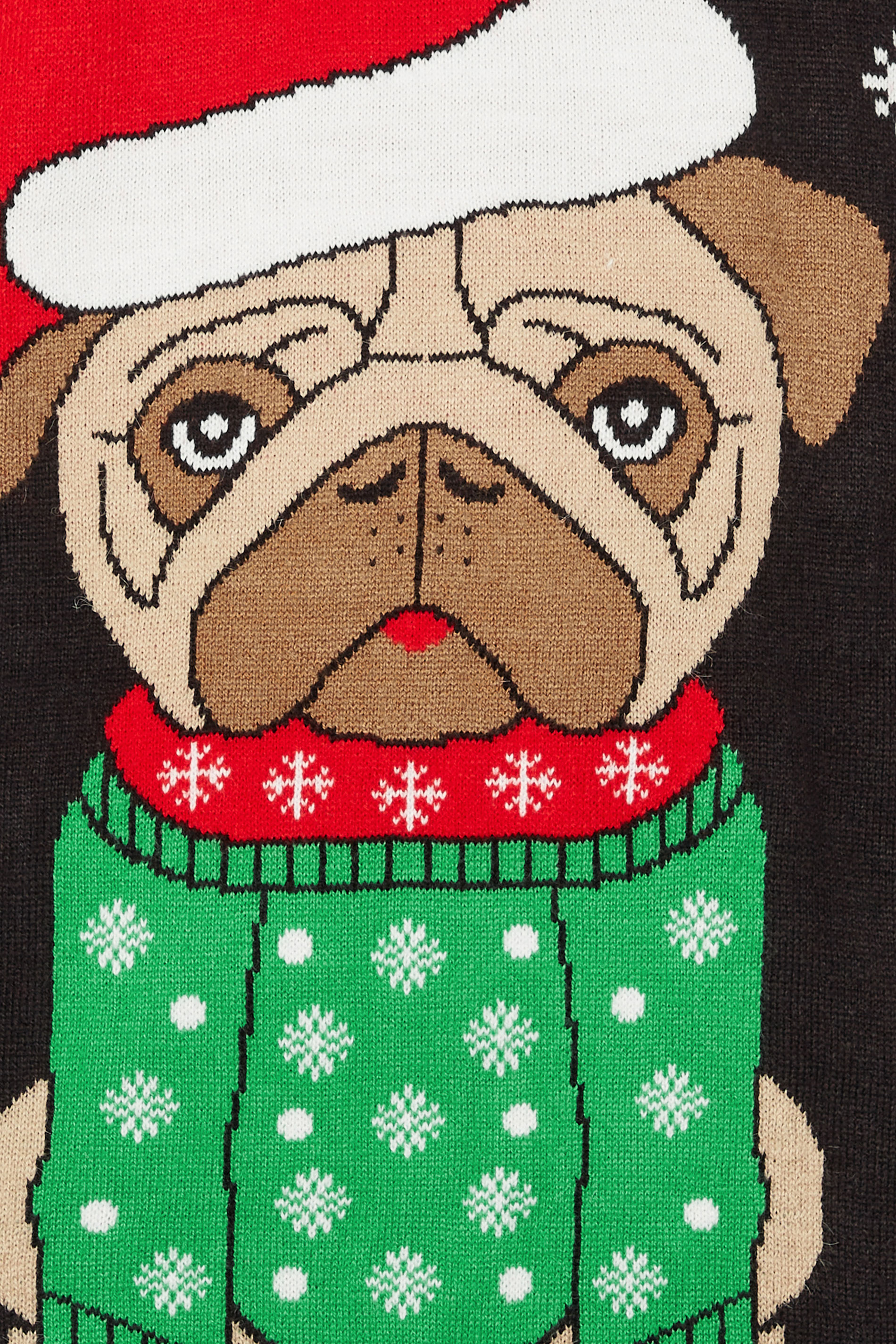 KAM Big & Tall Black Bulldog Santa Christmas Jumper | BadRhino 2