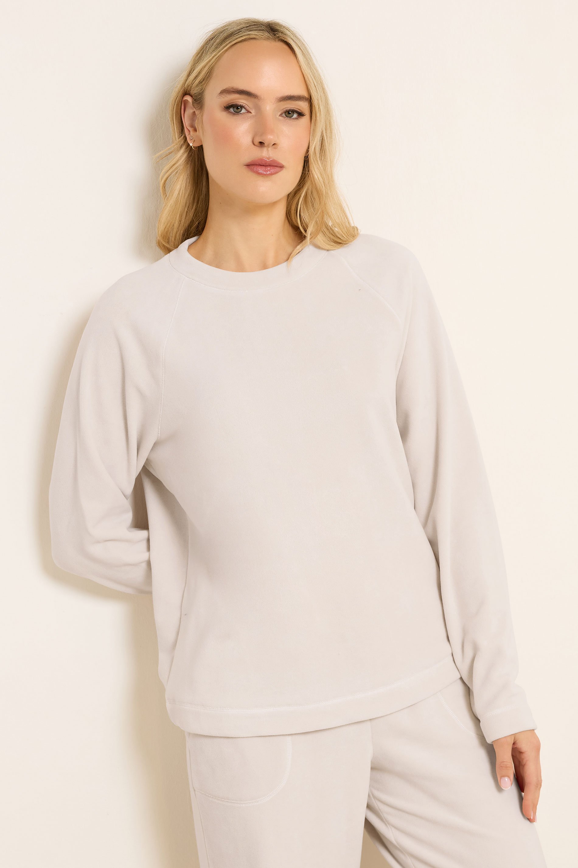 LTS Tall Women's Ivory White Microfleece Top | Long Tall Sally 1