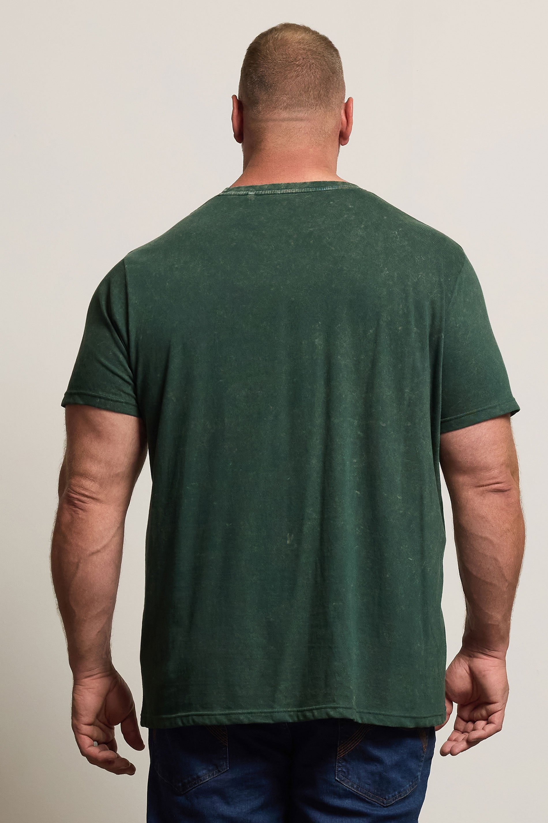 BadRhino Big & Tall Green Acid Wash Tattoo Tiger Graphic T-Shirt | BadRhino 3