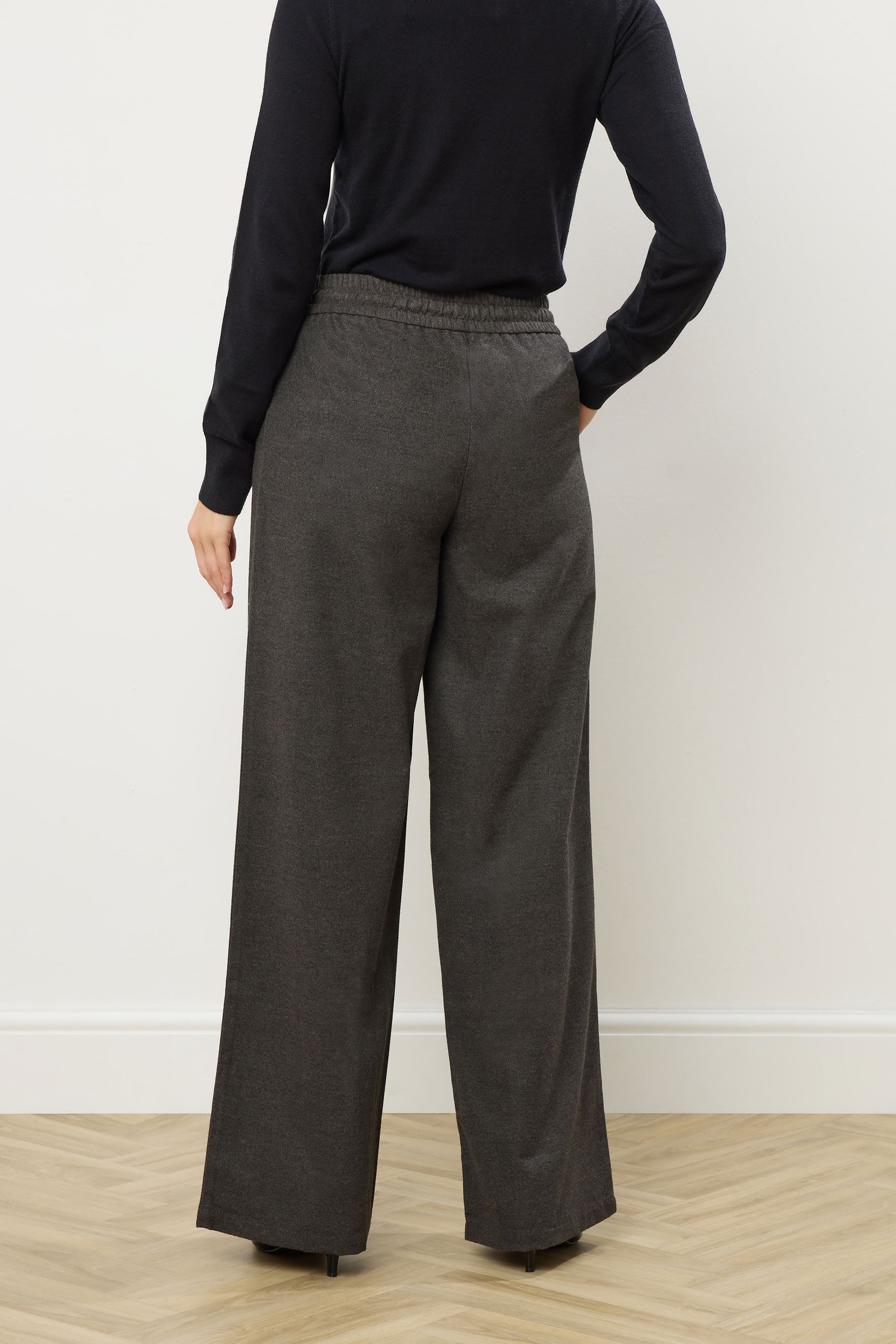 LTS Tall Grey Brushed Wide Leg Trousers | Long Tall Sally 4