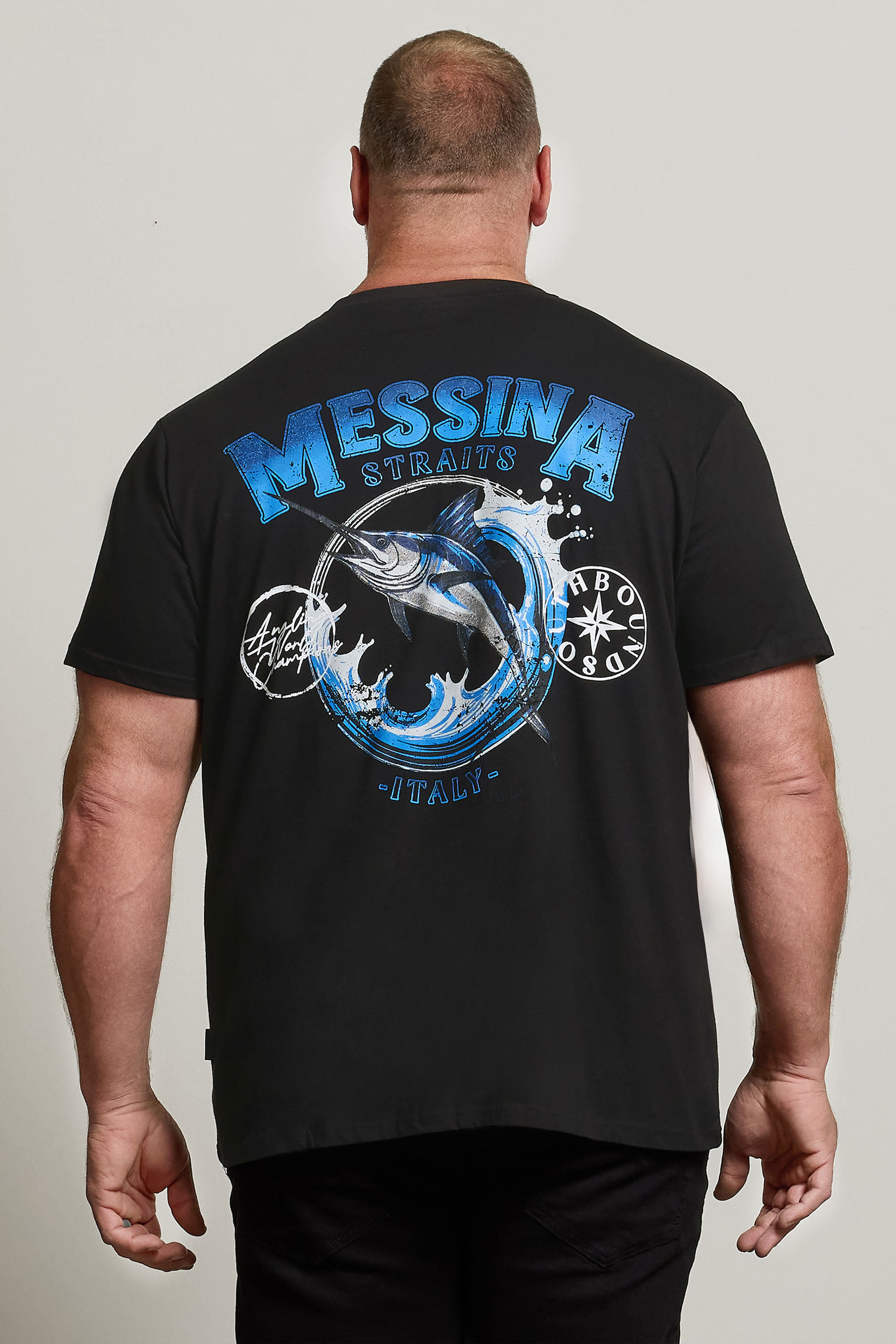 BadRhino Big & Tall Black 'Messina Straits' Graphic T-Shirt | BadRhino 3