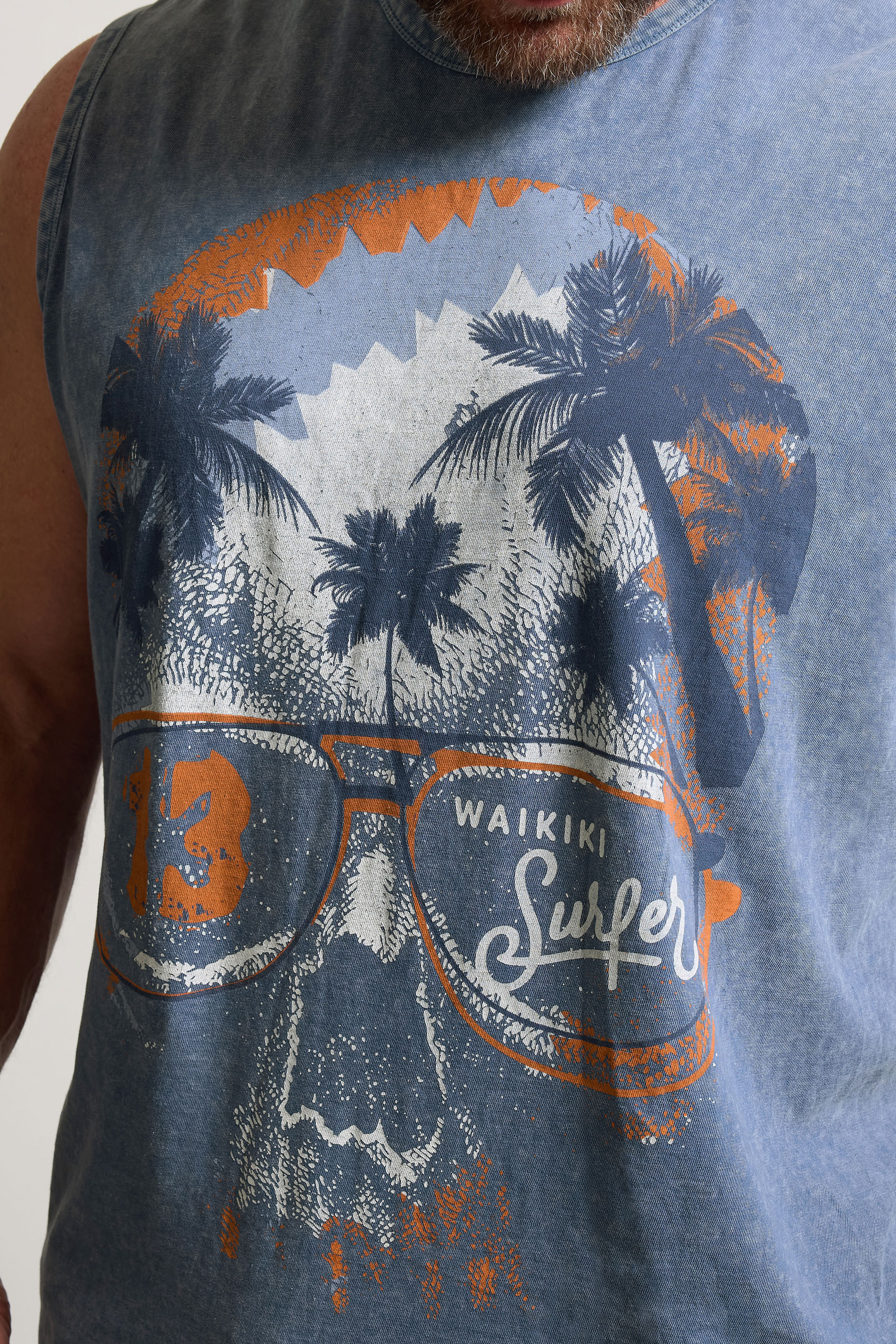 BadRhino Big & Tall Blue Acid Wash Skull Vest | BadRhino 5