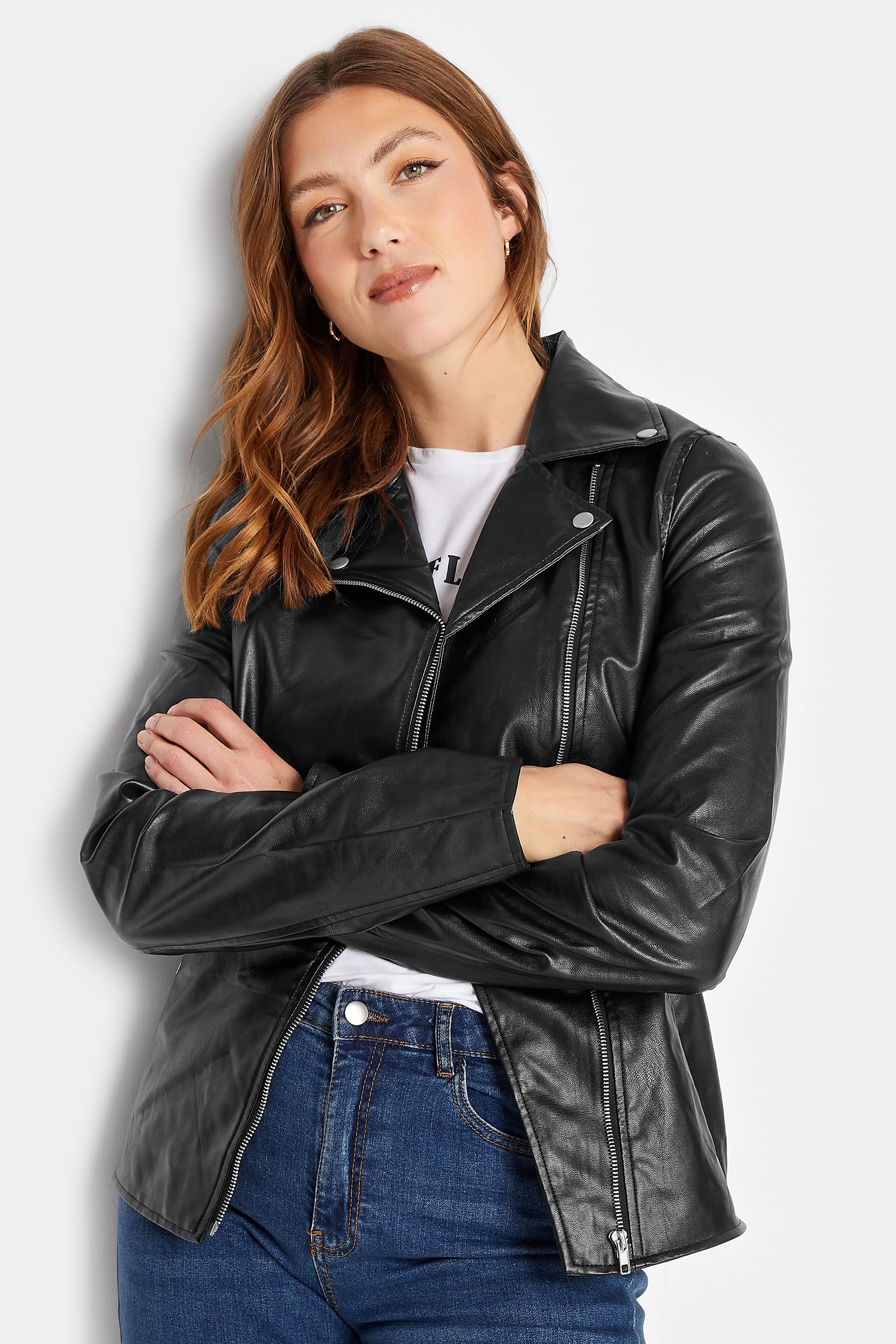 LTS Tall Women's Faux Leather Biker Jacket | Long Tall Sally