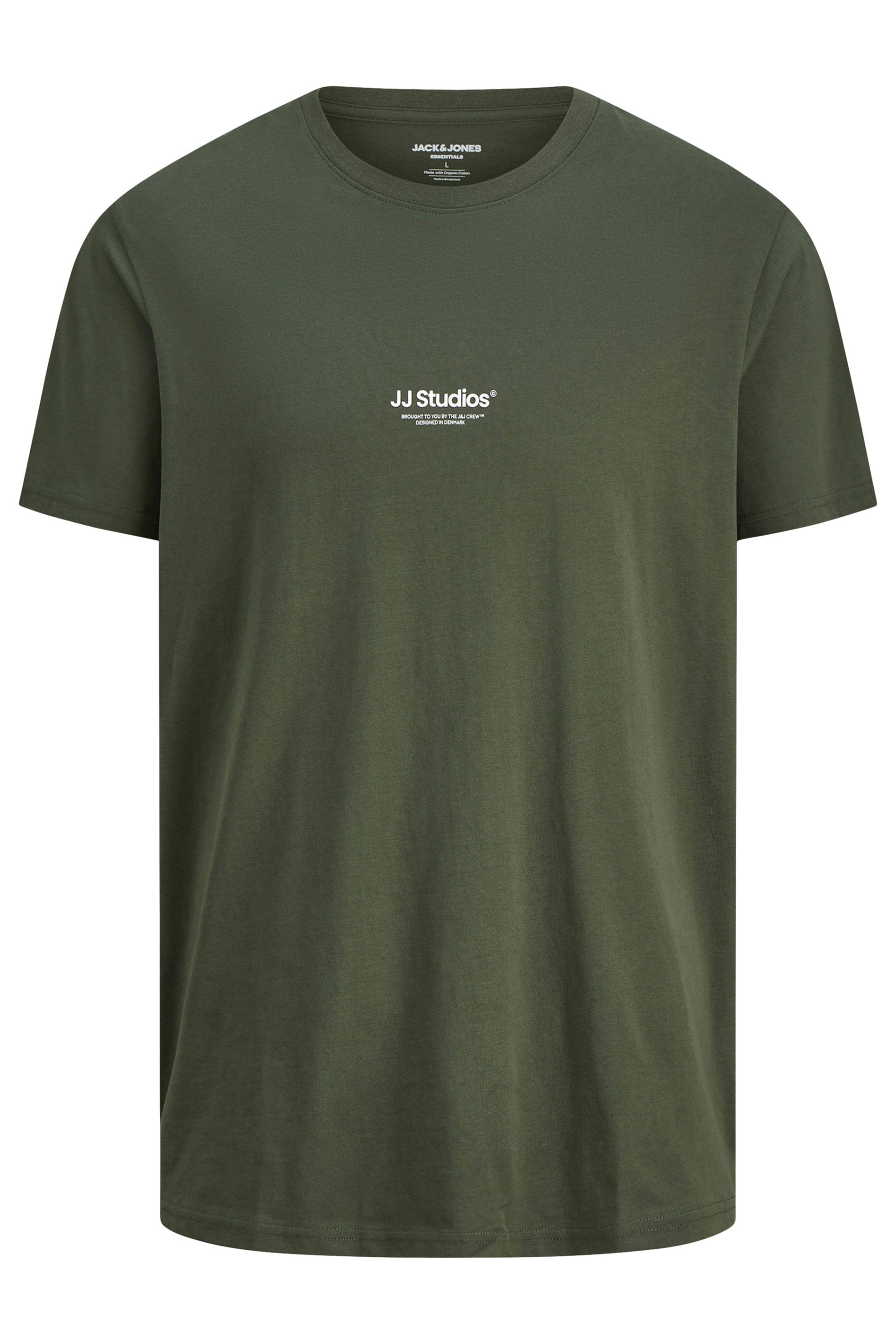 JACK & JONES Big & Tall Green JJ Studio T-Shirt | BadRhino 1