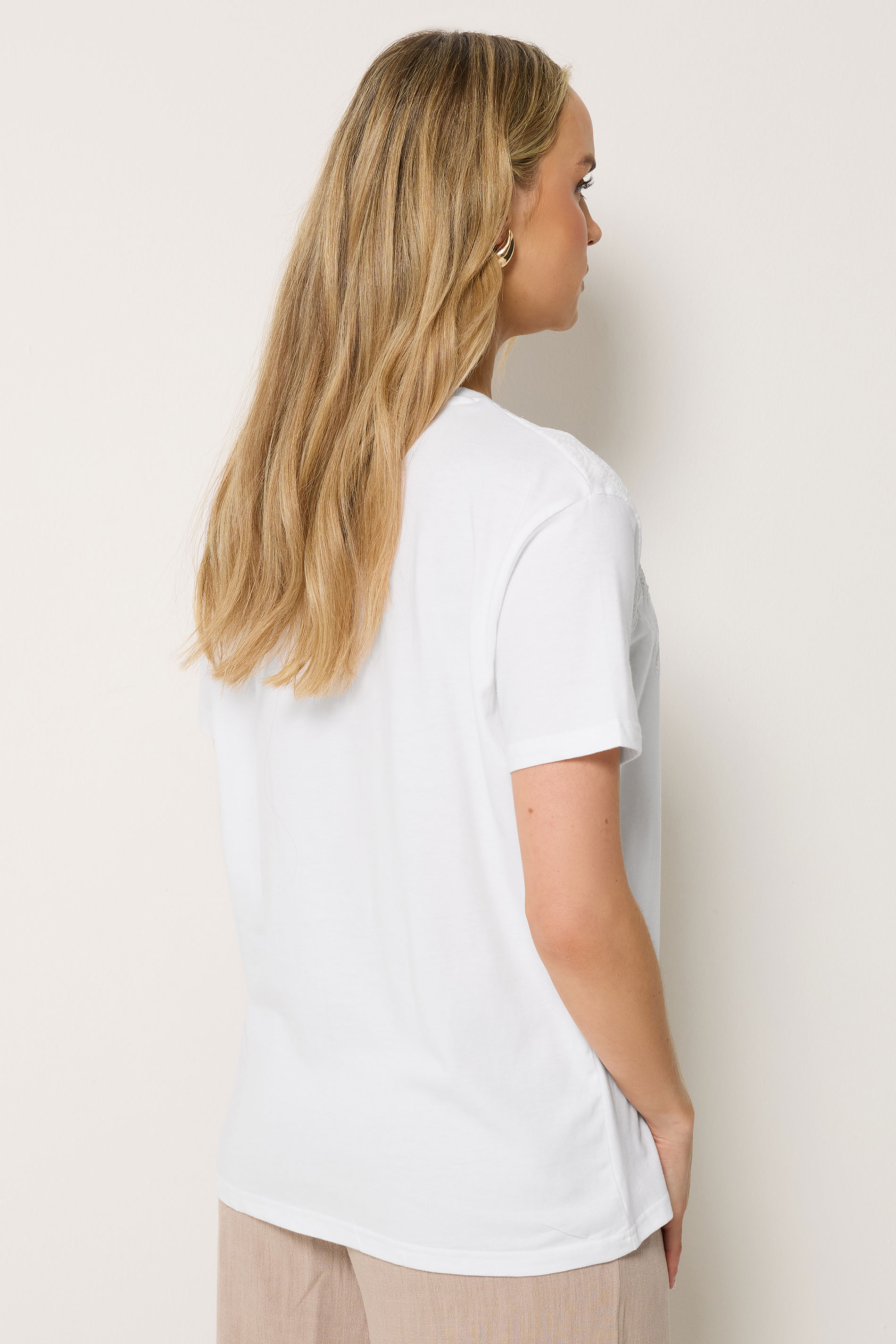 LTS Tall Women's White Paisley Cotton T-Shirt | Long Tall Sally 2