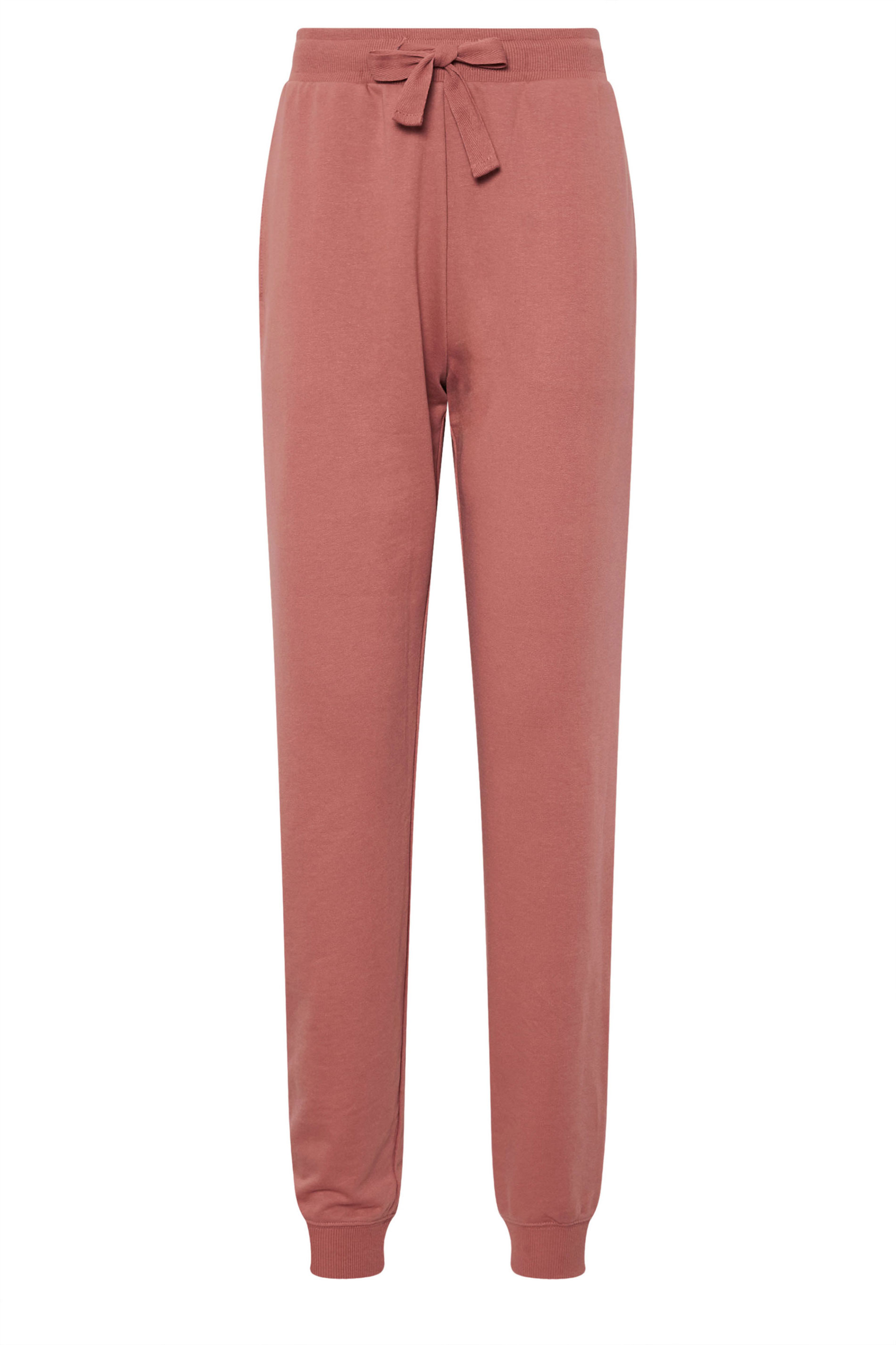 LTS Tall Coral Pink Jersey Drawcord Cuffed Joggers | Long Tall Sally 6