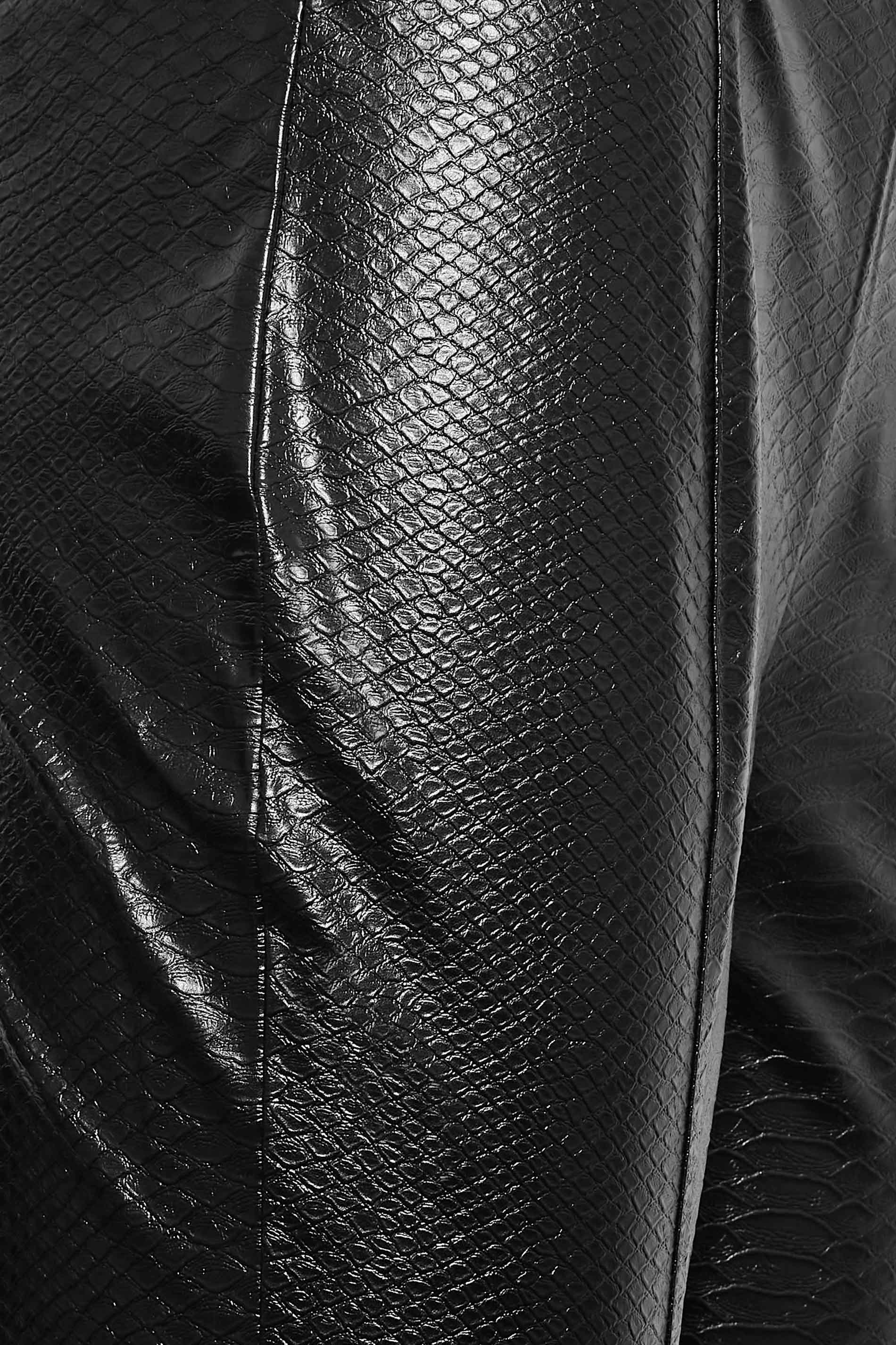 LTS Tall Black Croc Faux Leather Trousers | Long Tall Sally 4