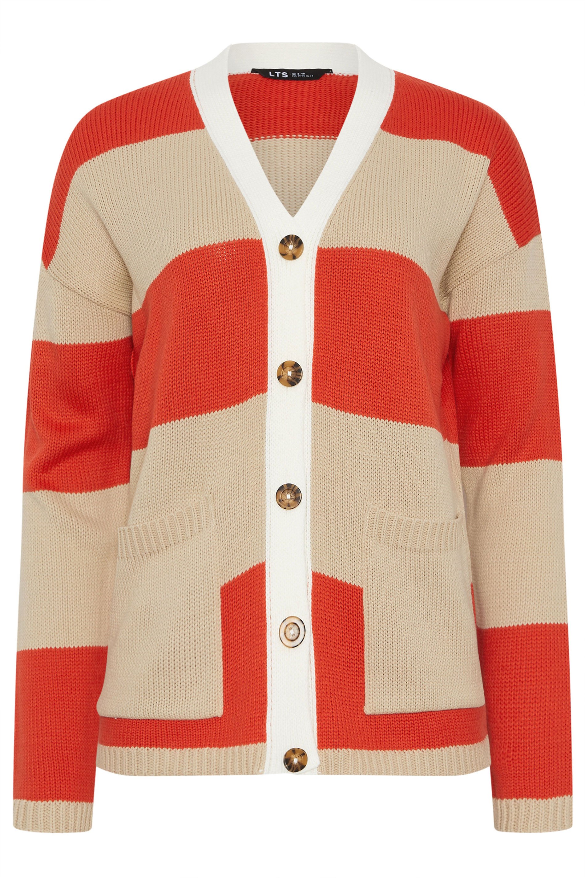 LTS Tall Women's Natural Brown & Red Cardigan | Long Tall Sally 1