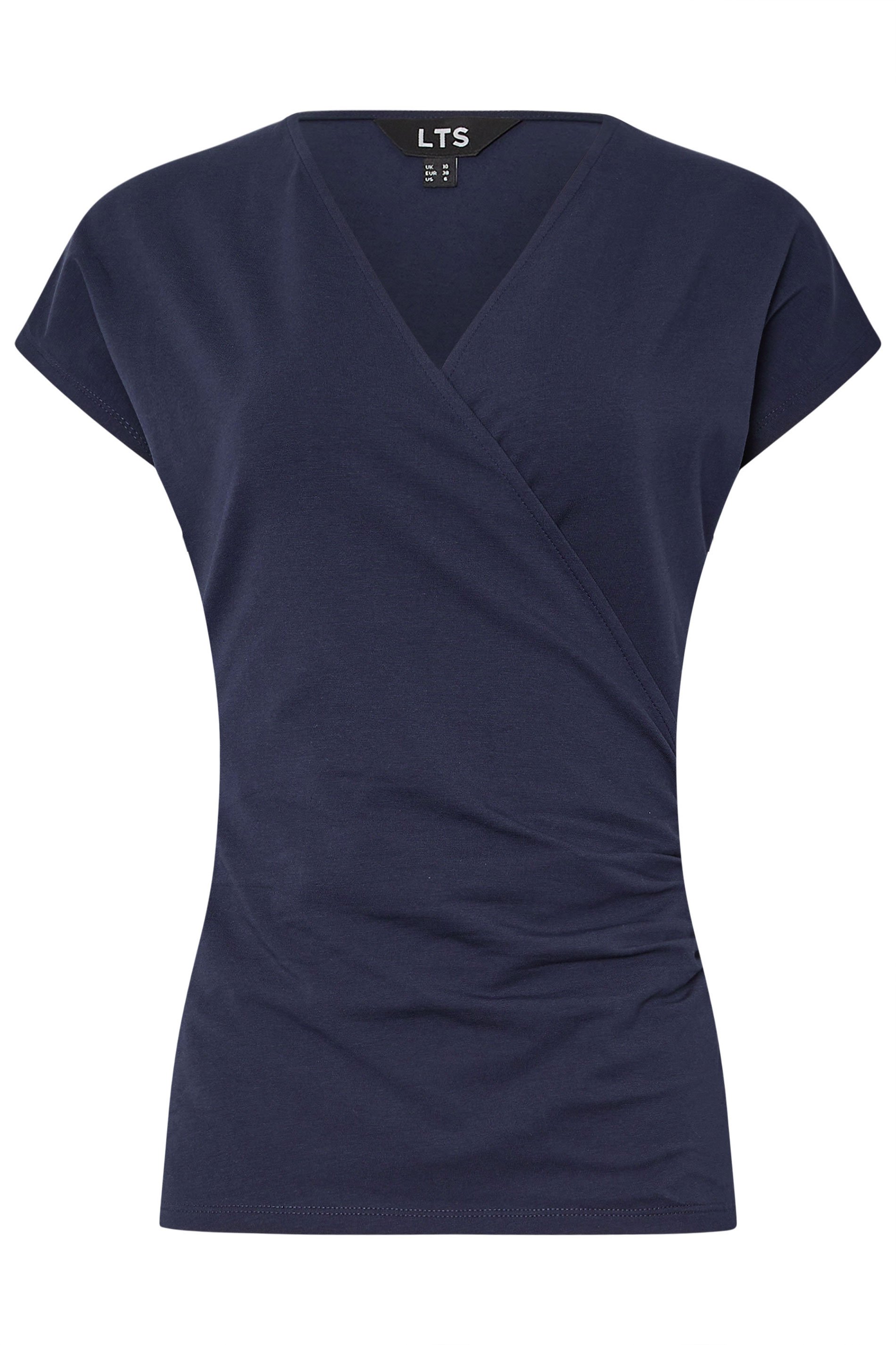 LTS Tall 2 PACK Navy Blue & White Grown Sleeve Wrap Tops | Long Tall Sally 8