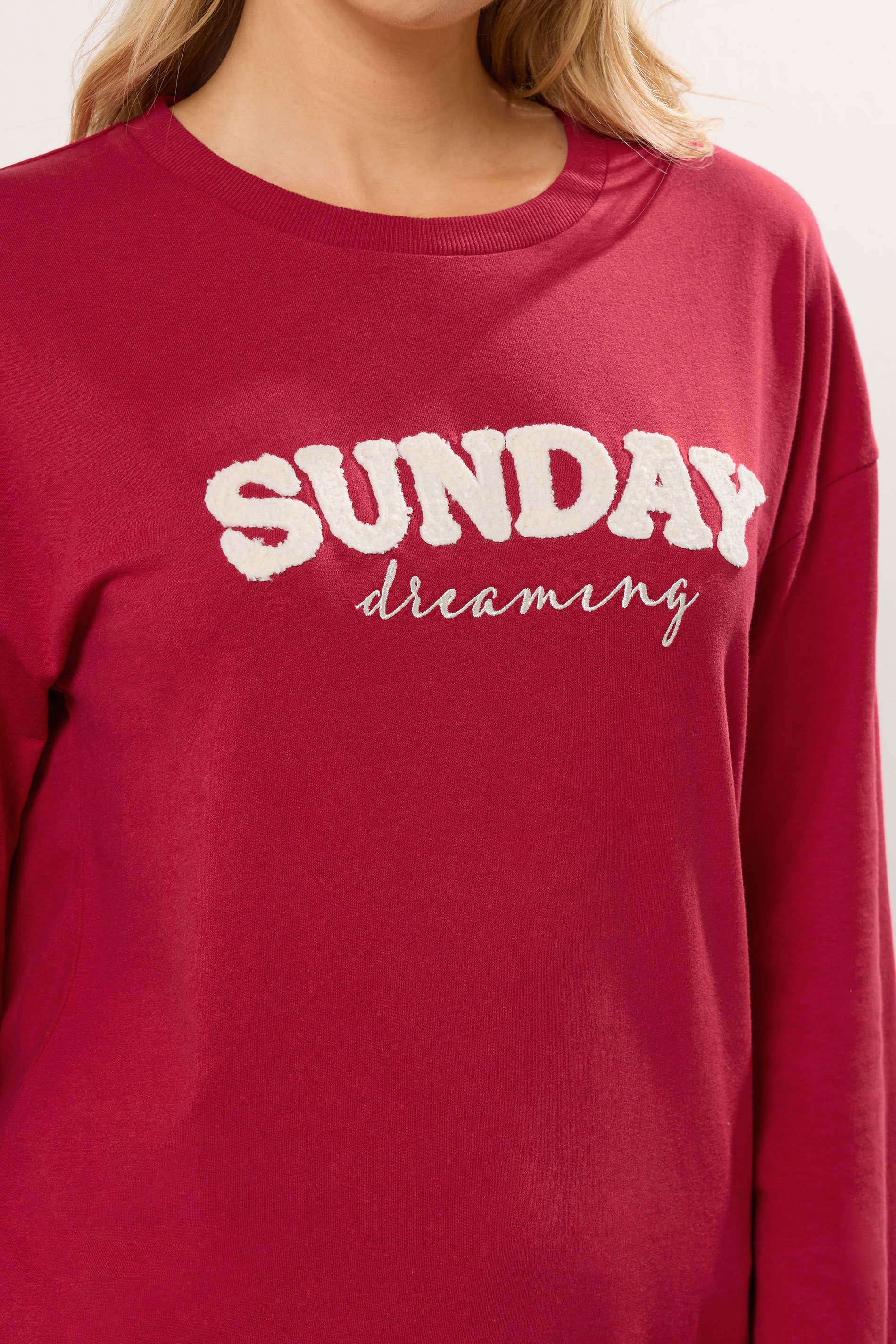 LTS Tall Red 'Sunday Dreaming' Slogan Lounge Top | Long Tall Sally 4