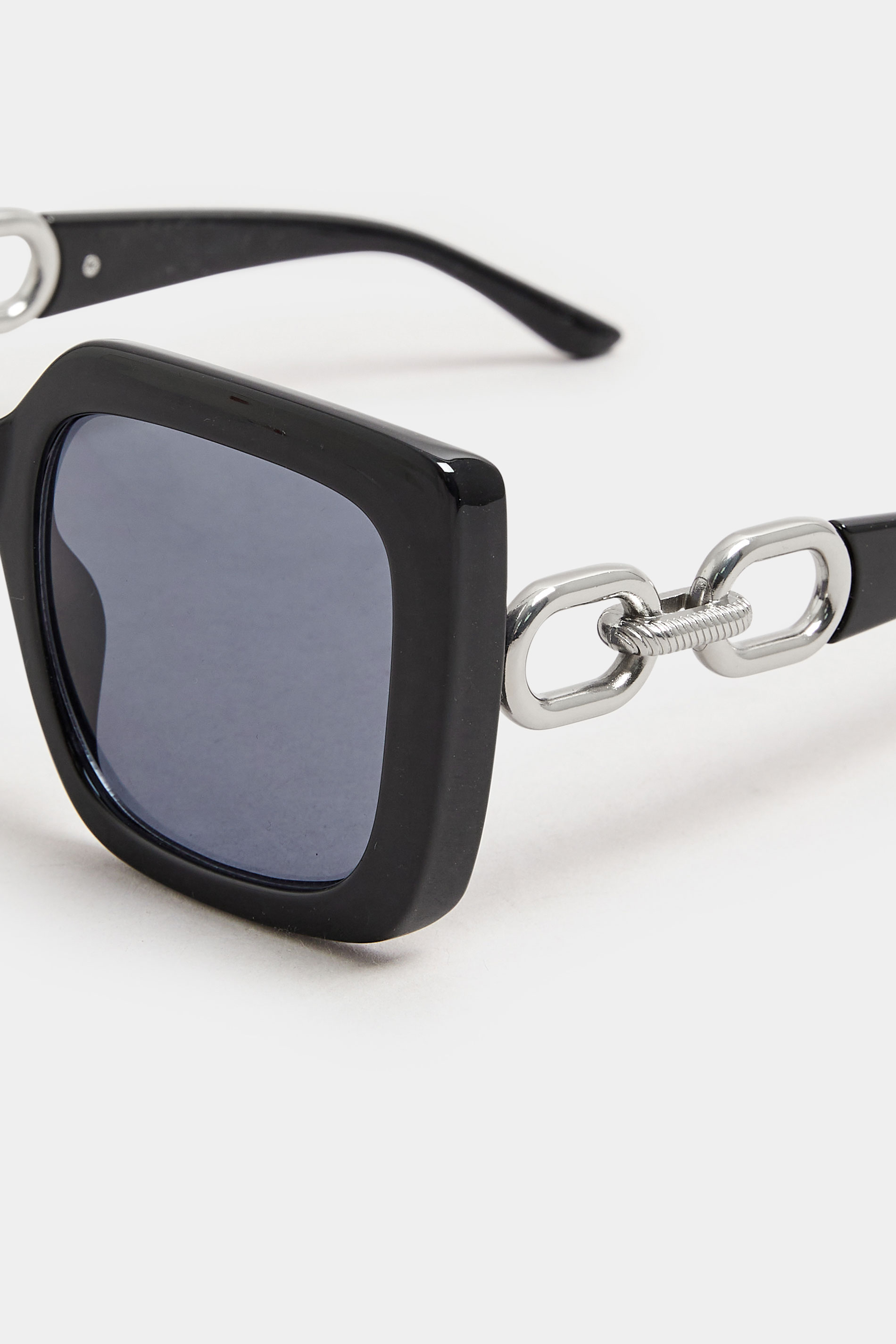 Black Statement Chain Sunglasses | Yours Clothing 4