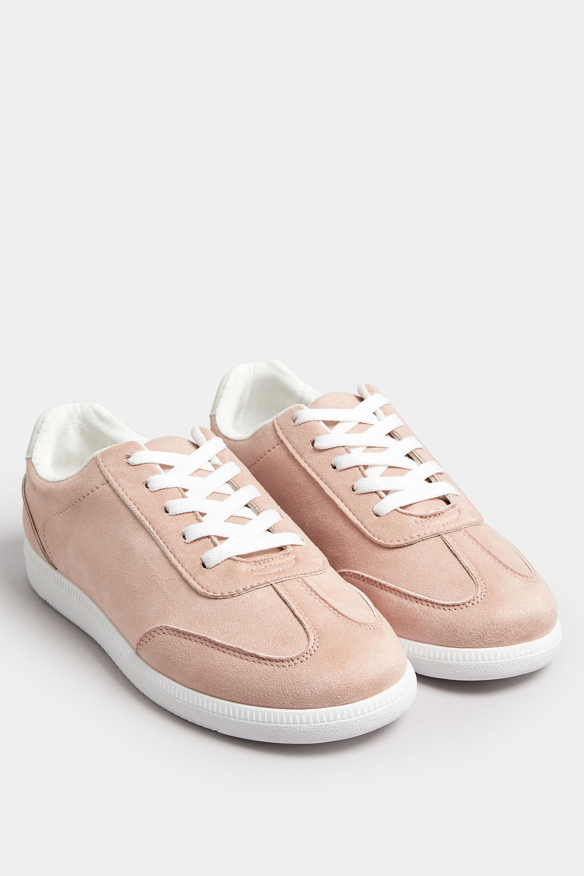 Pink Retro Trainers In Extra Wide EEE Fit | Yours Clothing 2
