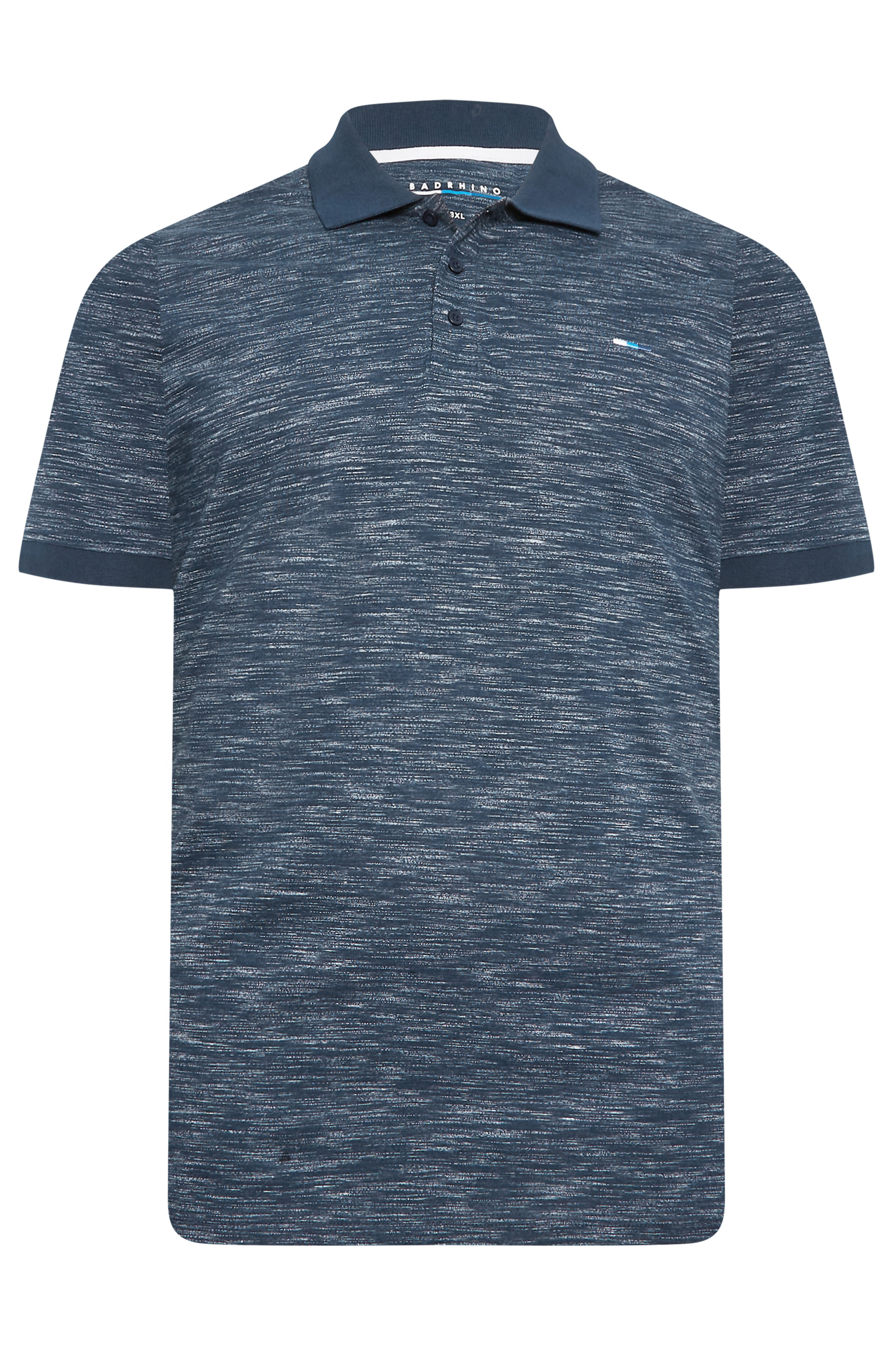 BadRhino Big & Tall Navy Blue Marl Polo Shirt | BadRhino 7