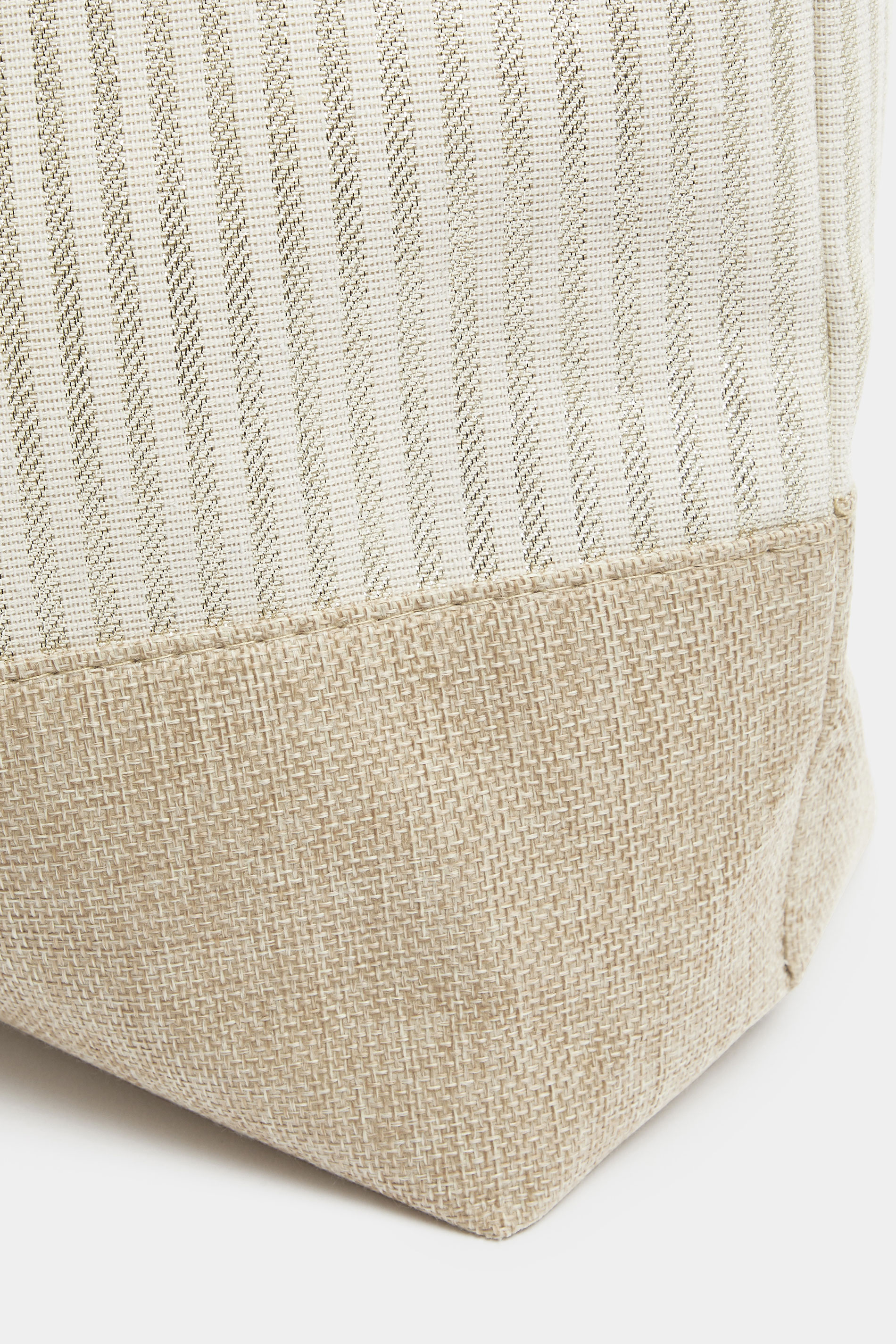 Brown & Gold Striped Rope Tote Bag | Yours Clothing 8