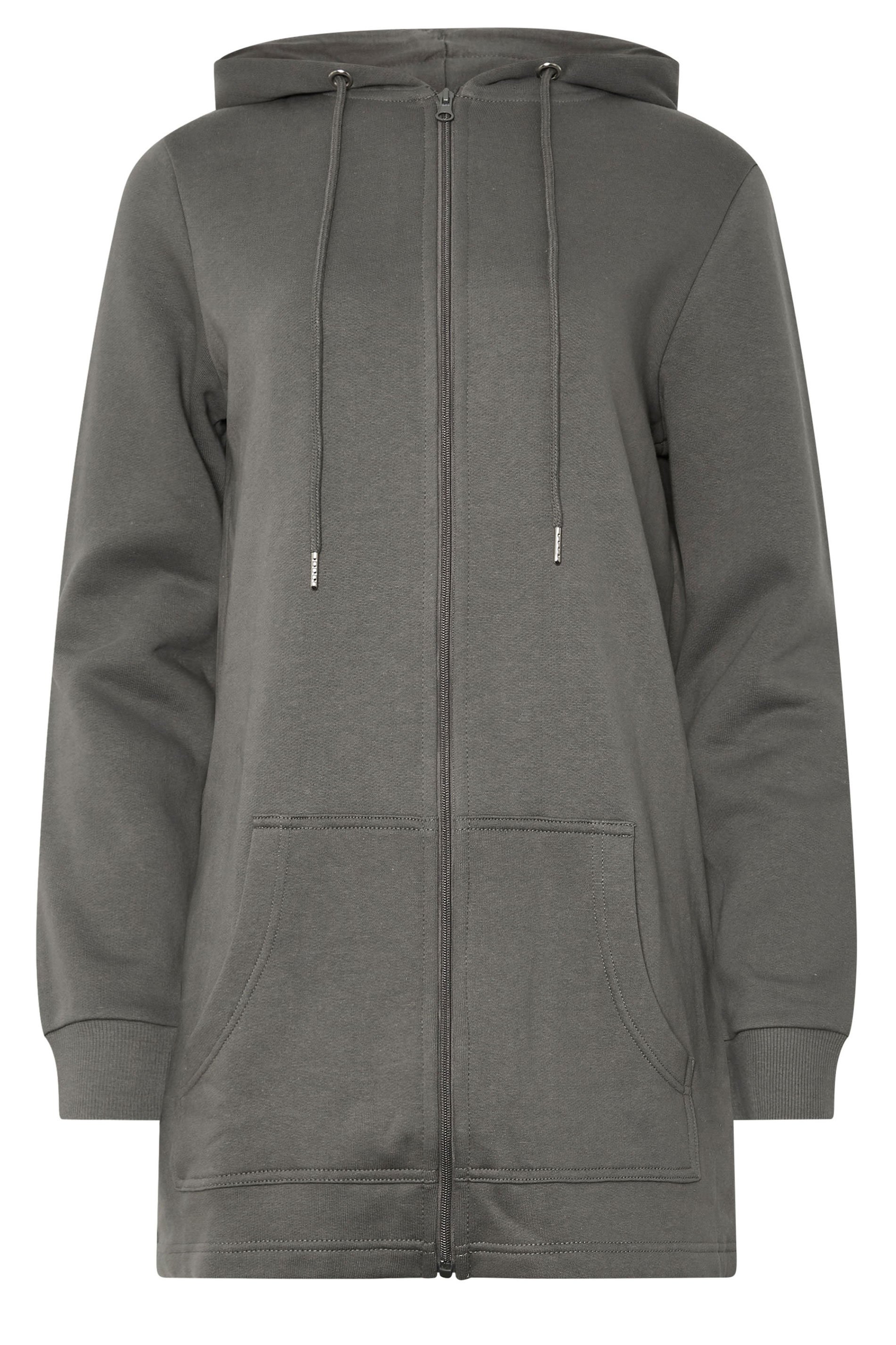 LTS Tall Grey Cotton Longline Hoodie | Long Tall Sally 6