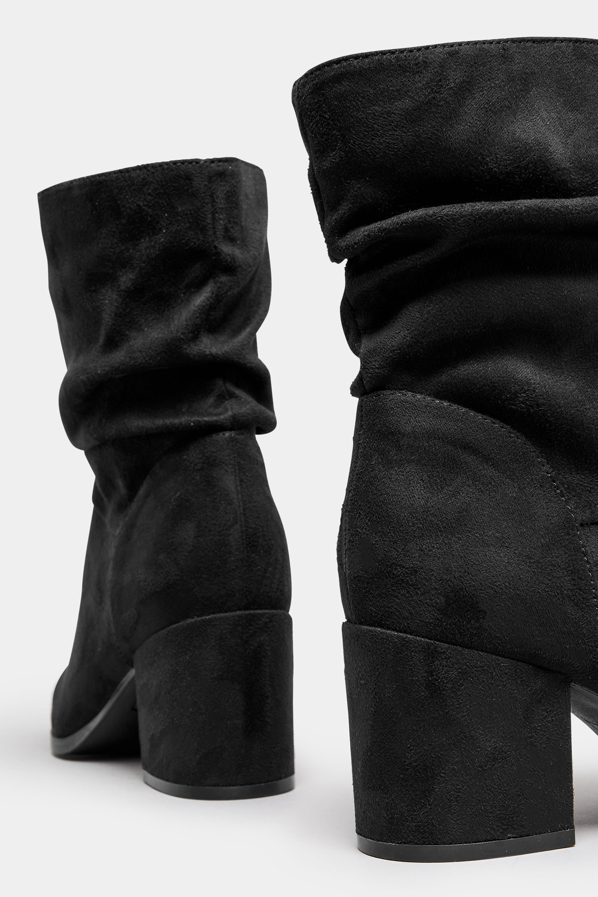 Black Faux Suede Slouch Ankle Boots In Wide E Fit & Extra Wide EEE Fit | Yours Clothing 4