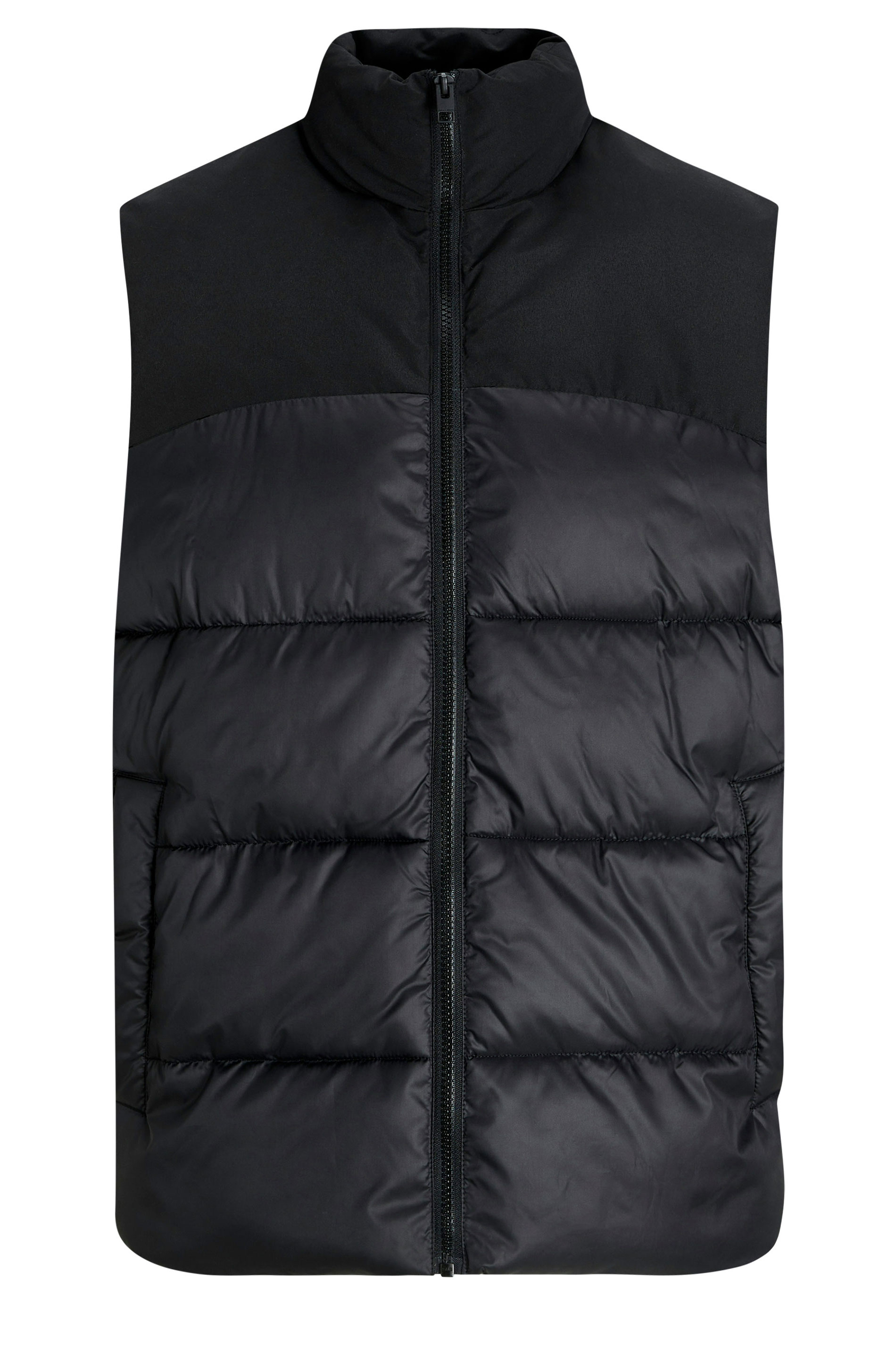 JACK & JONES Big & Tall Black Puffer Gilet | BadRhino 2