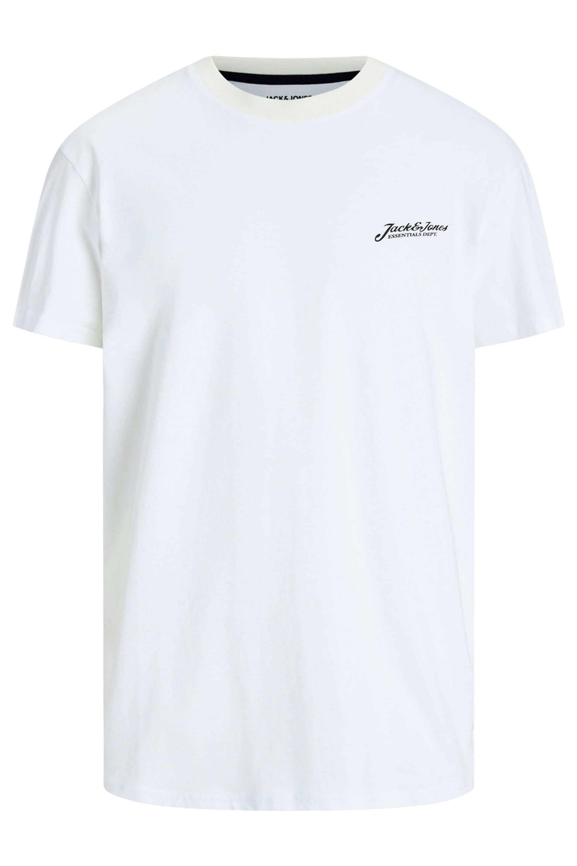 JACK & JONES Big & Tall White Frontprint Crew Neck T-Shirt | BadRhino 2