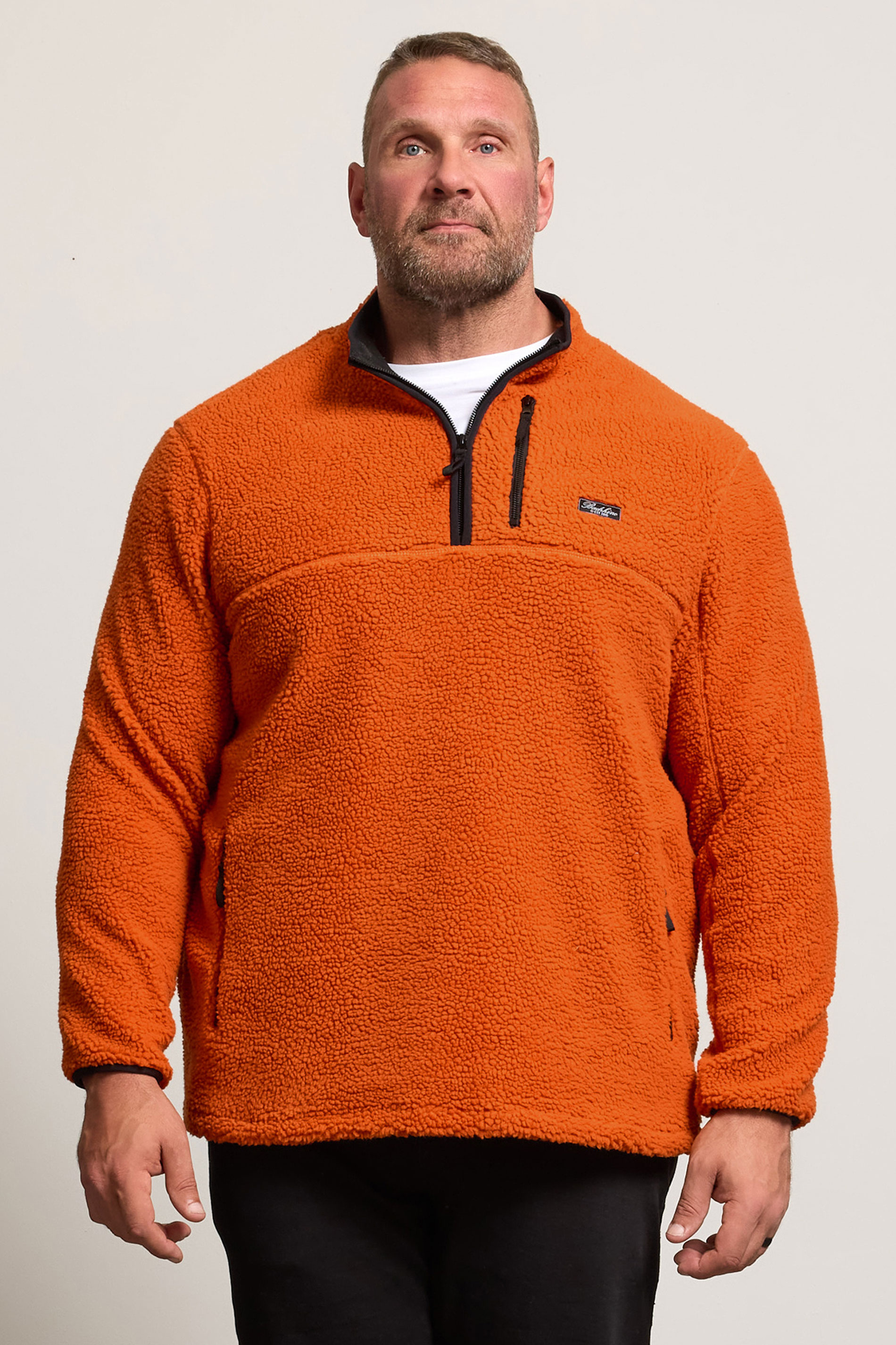 BadRhino Big & Tall Orange Sherpa Quarter Zip Fleece | BadRhino 1
