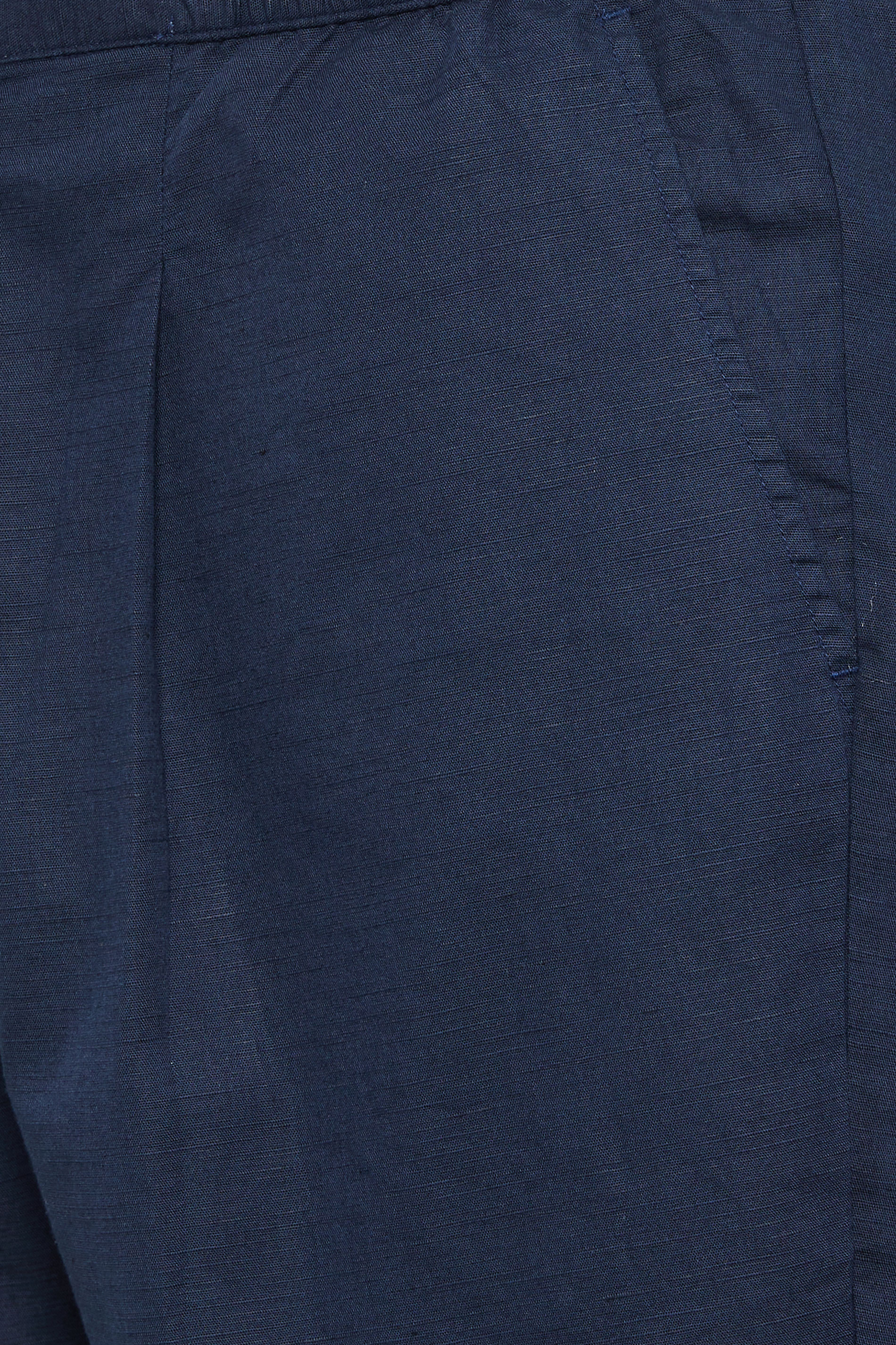 BadRhino Big & Tall Navy Blue Cotton Linen Mix Shorts | BadRhino 6