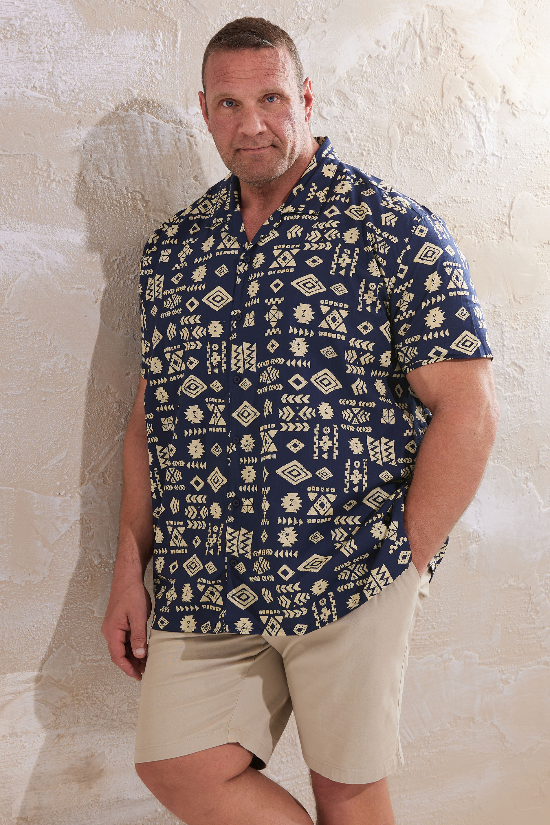 BadRhino Big & Tall Navy Blue Tribal Revere Shirt | BadRhino 2