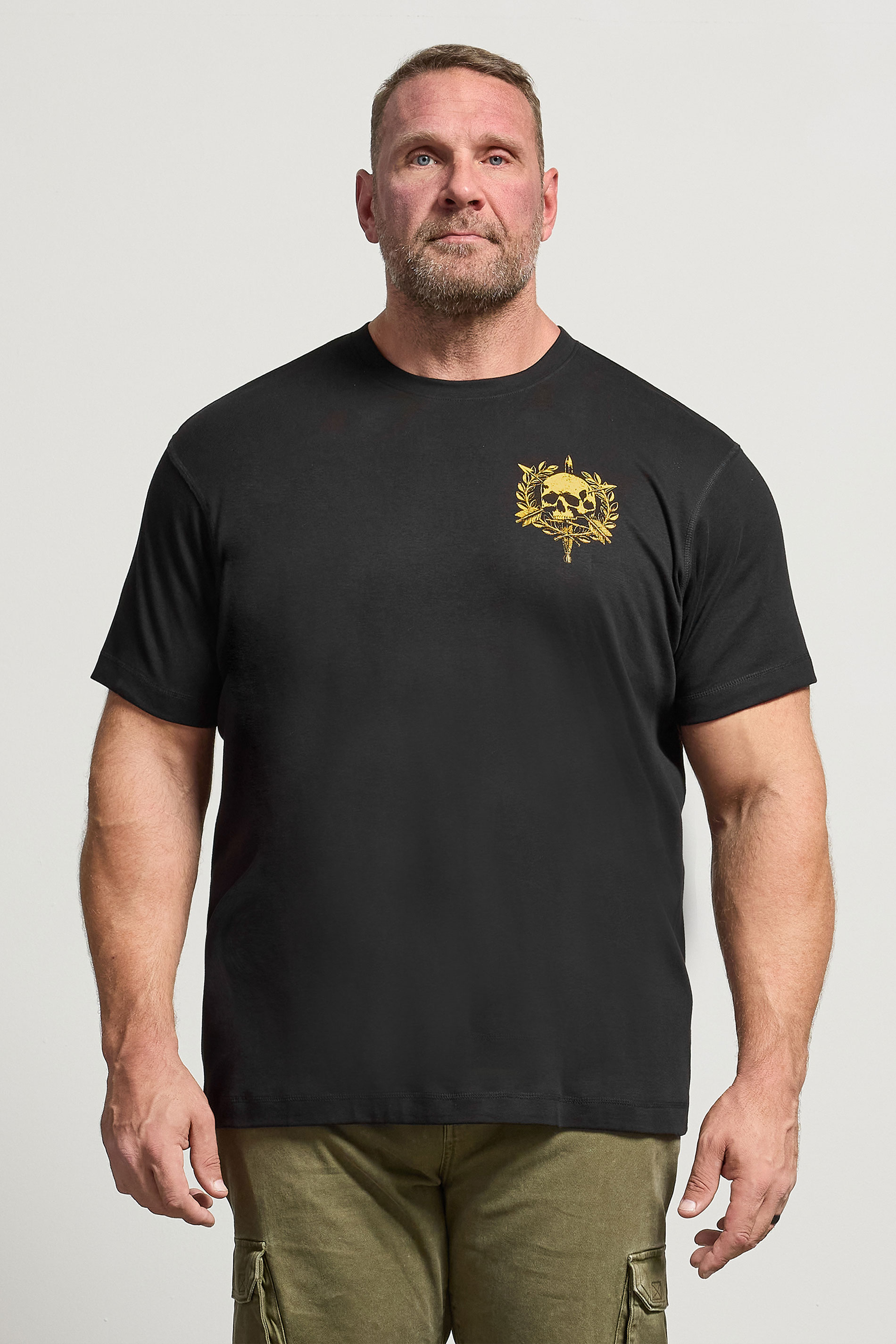 BadRhino Big & Tall Black Skull Emblem Graphic T-Shirt | BadRhino 3