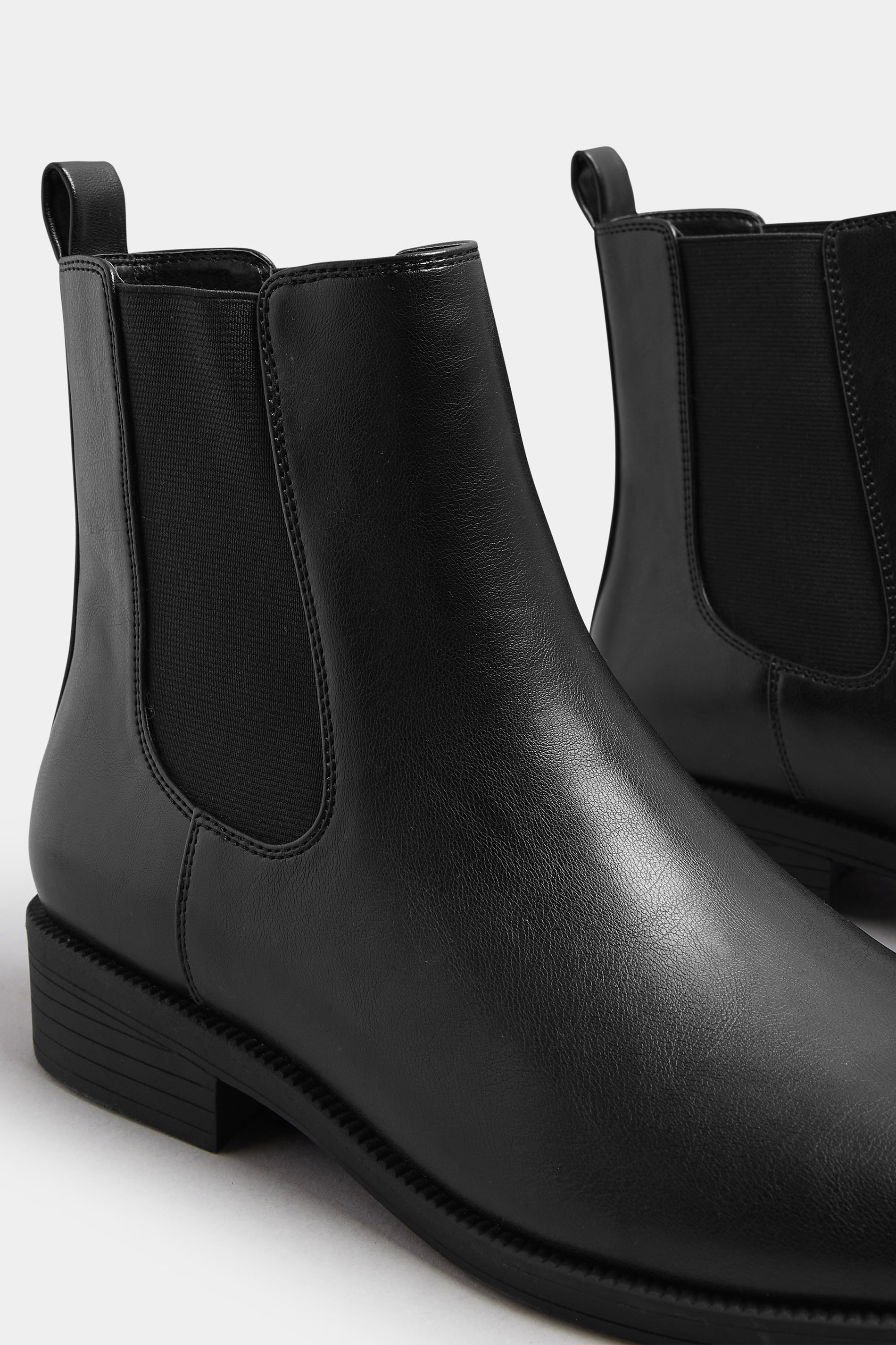 LTS Black Chelsea Ankle Boots In Standard Fit | Long Tall Sally 5